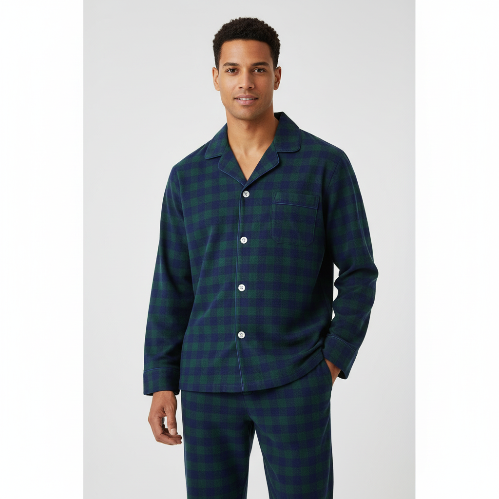 Gingham Green-Navy