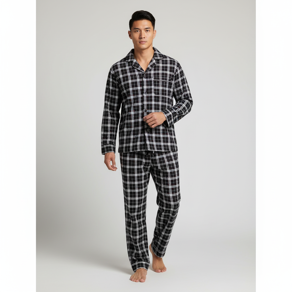 Plaid Burgundy White Black