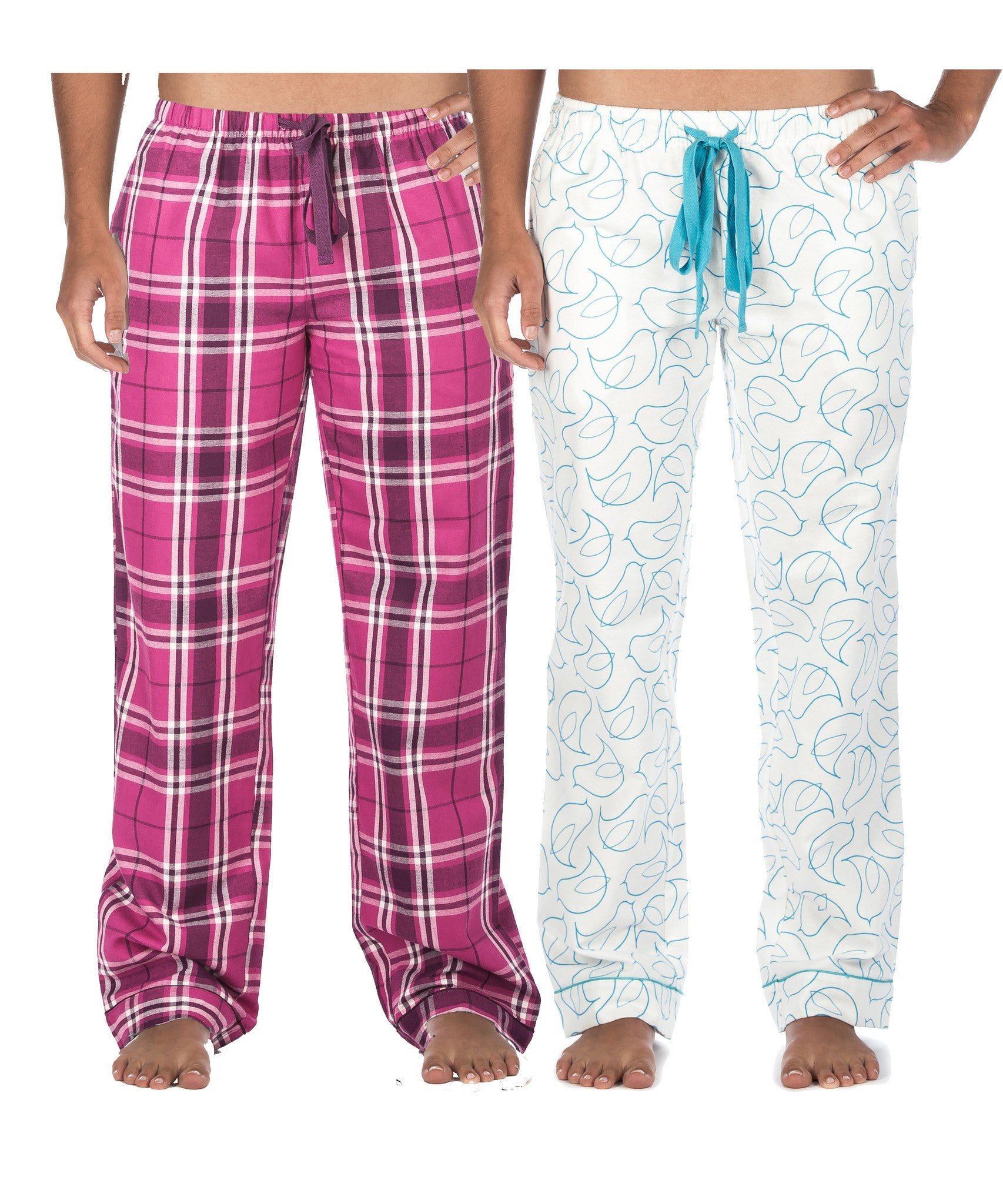 Women's Cotton Flannel Lounge Pants (2 Pack) - Relaxed Fit
