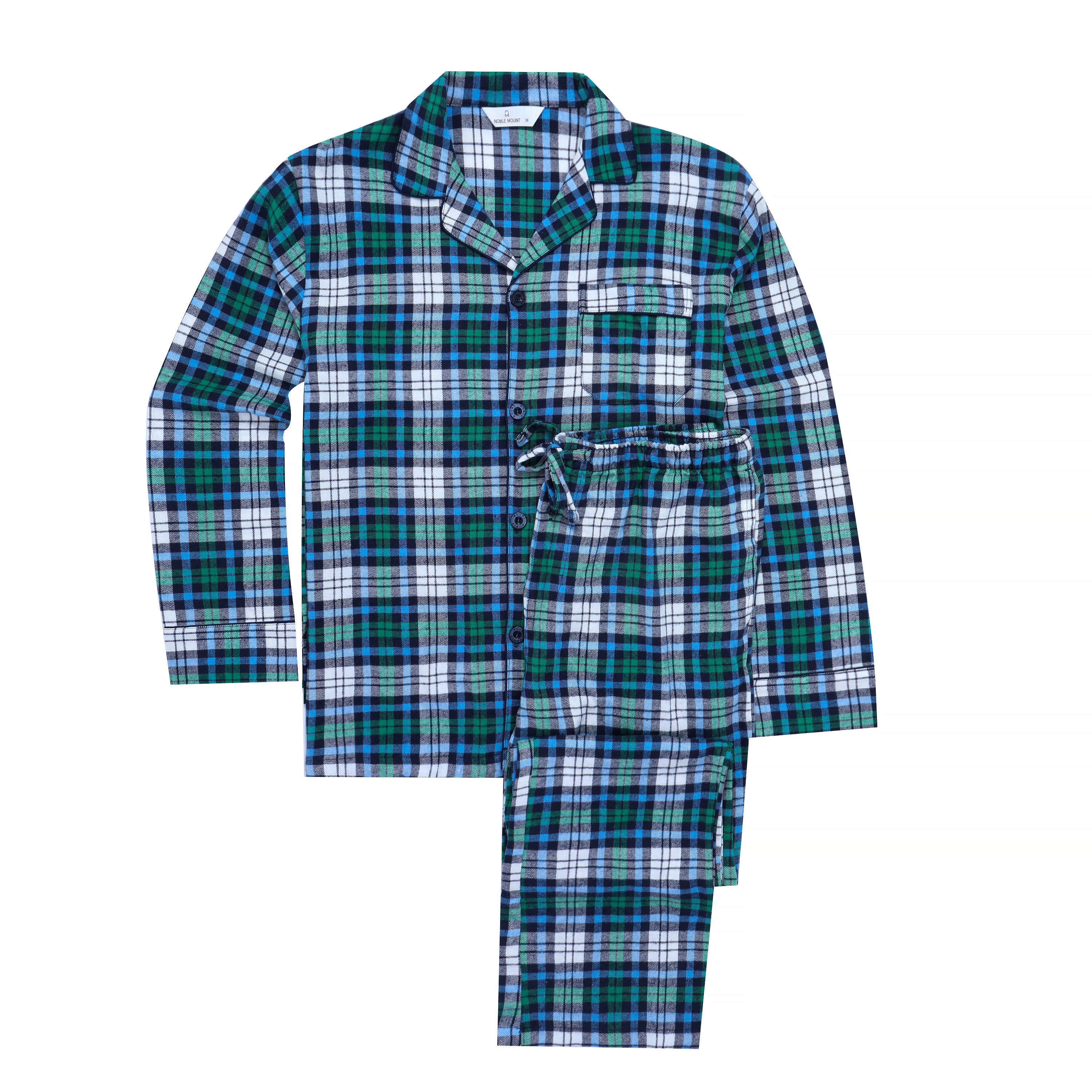 Mens 100% Cotton Flannel Pajama Set