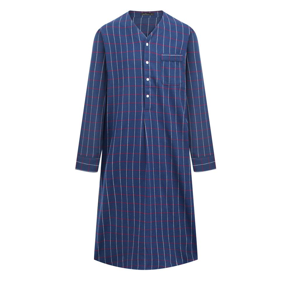 Mens Nightshirt - 100% Cotton Flannel Mens Nightshirts for Sleeping