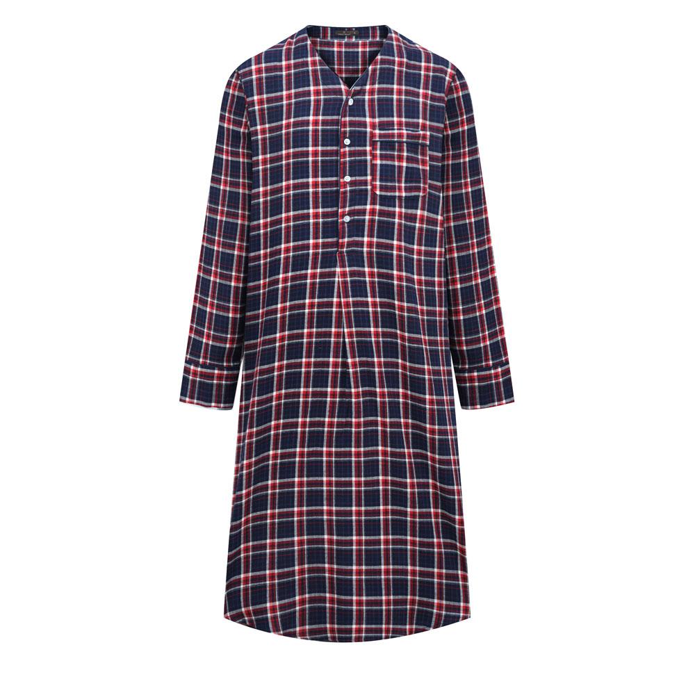 Mens Nightshirt - 100% Cotton Flannel Mens Nightshirts for Sleeping