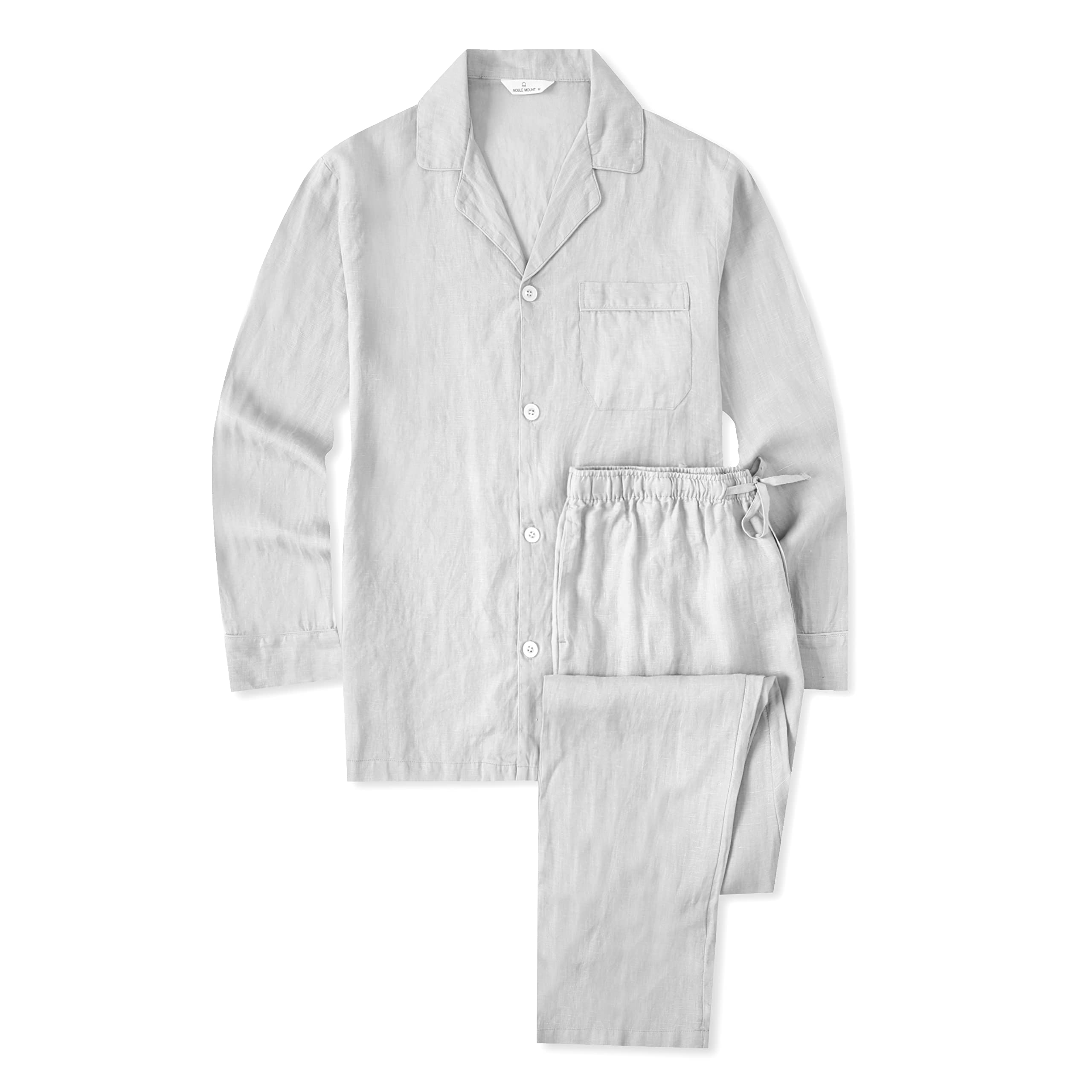 Noble Mount 100% Linen Men's Pajama Set for Summer