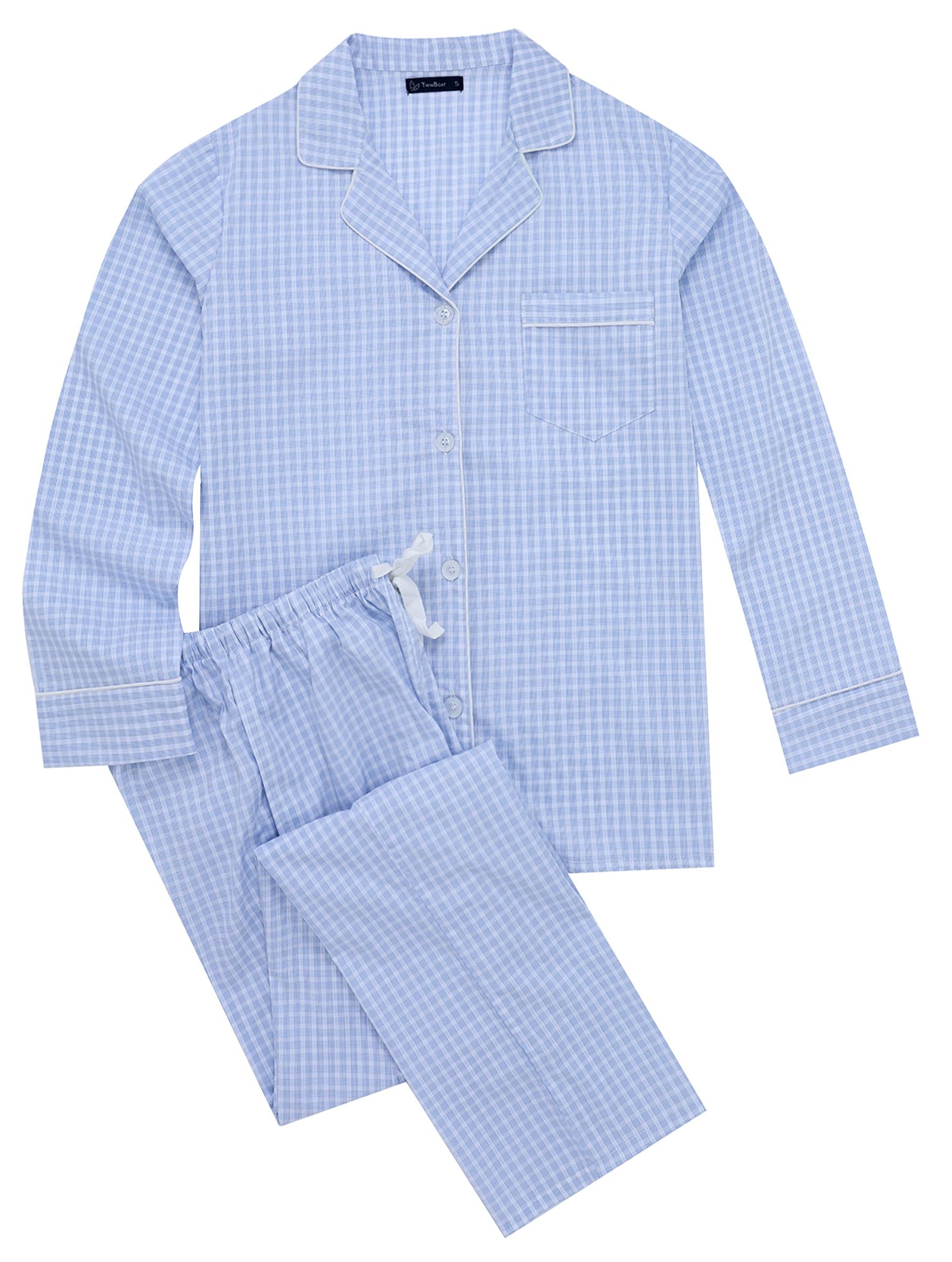 Womens 100% Cotton Poplin Pajama Set