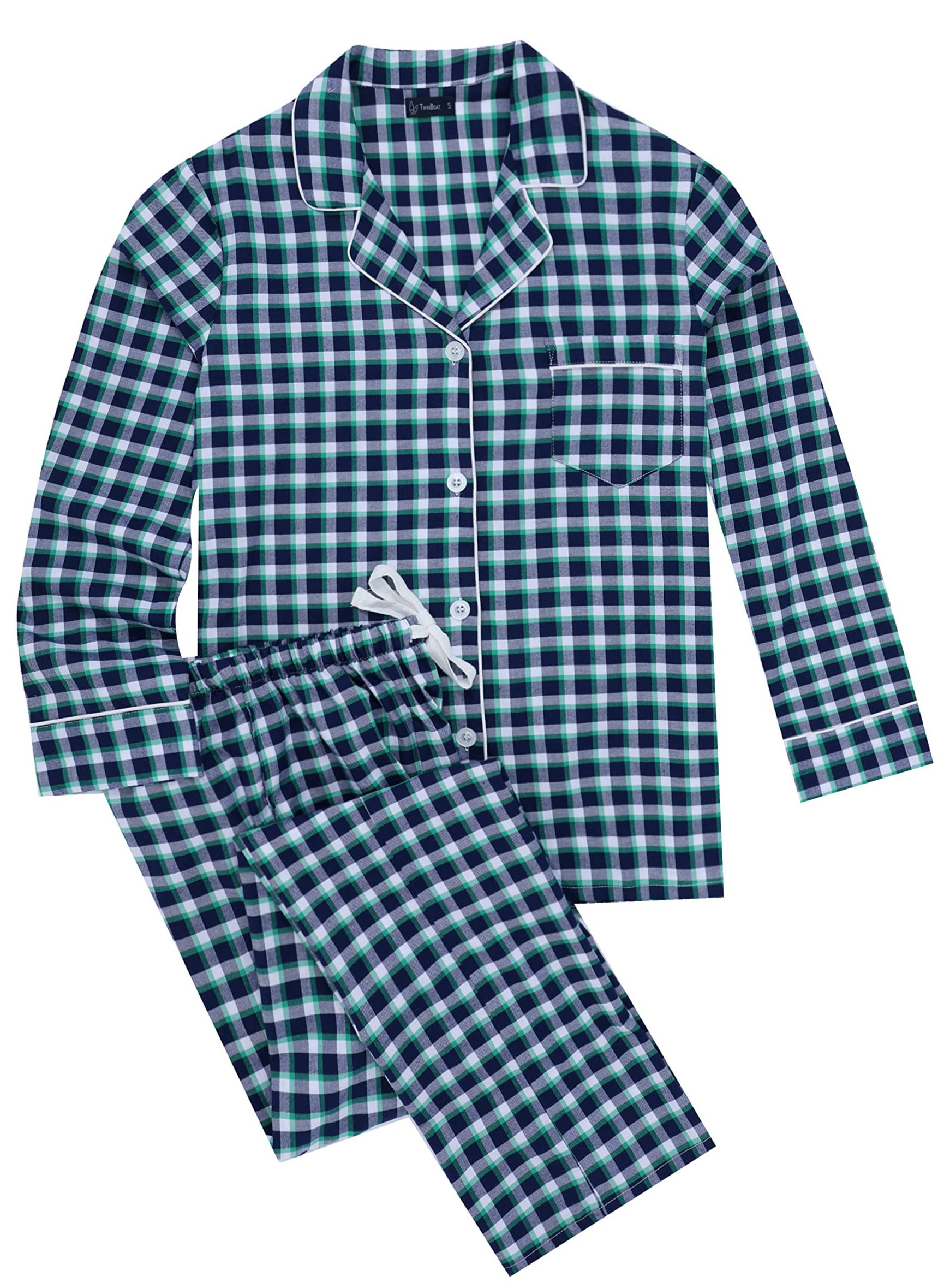 Womens 100% Cotton Poplin Pajama Set