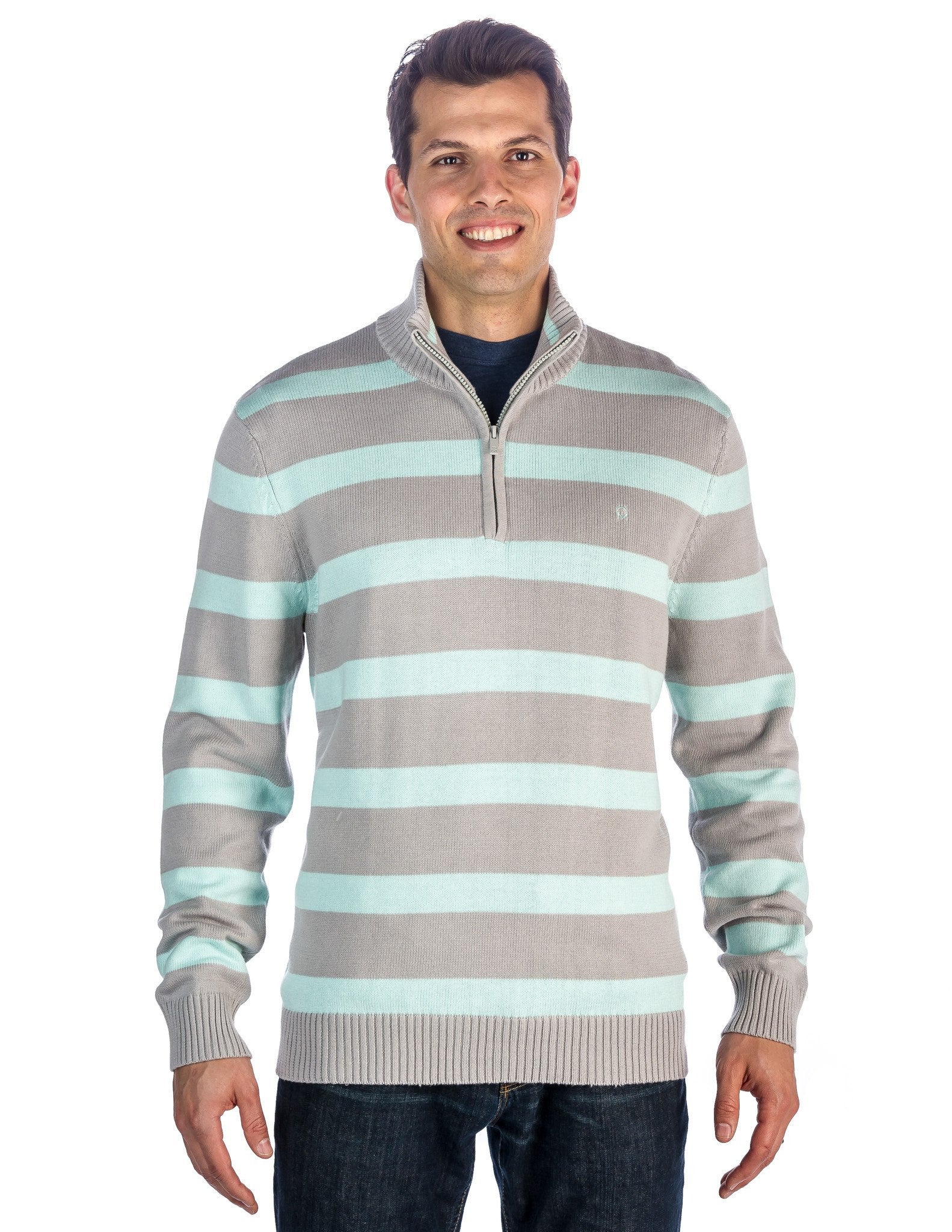 Men's 100% Cotton Half-Zip Pullover Sweater