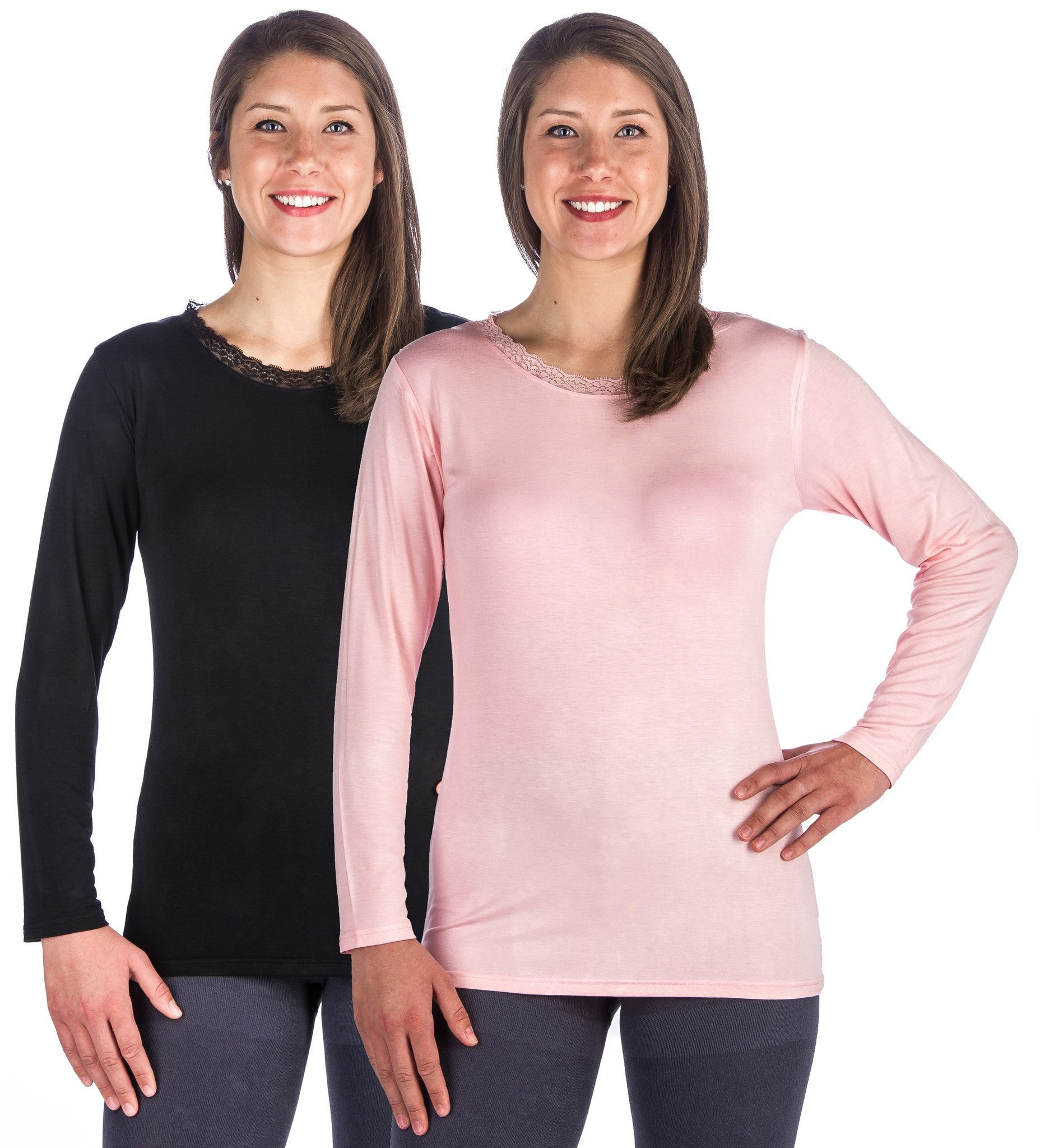 Women's Cool Knit Long Sleeve Layering T-Shirt - 2 Pack