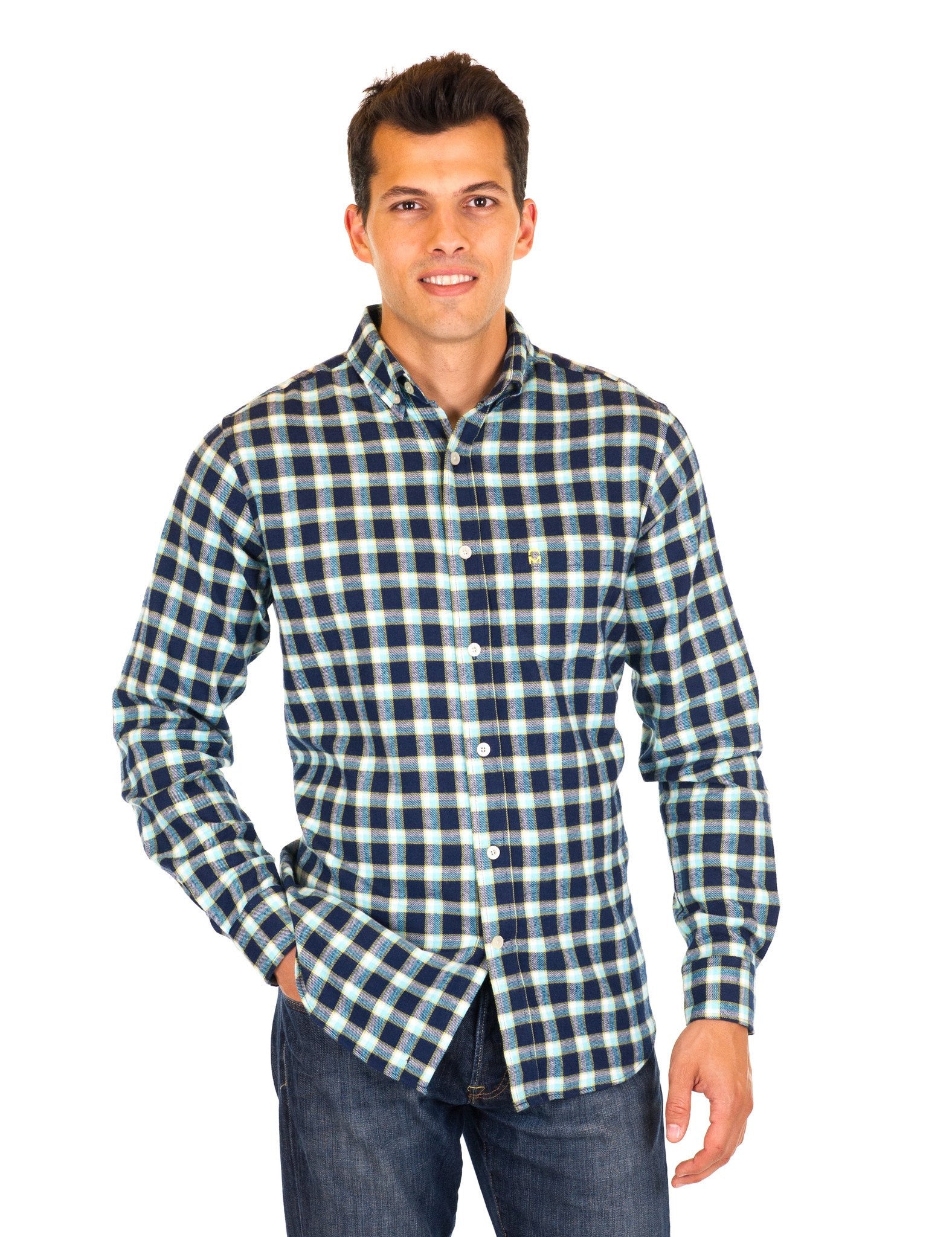 Mens 100% Cotton Flannel Shirt - Regular Fit