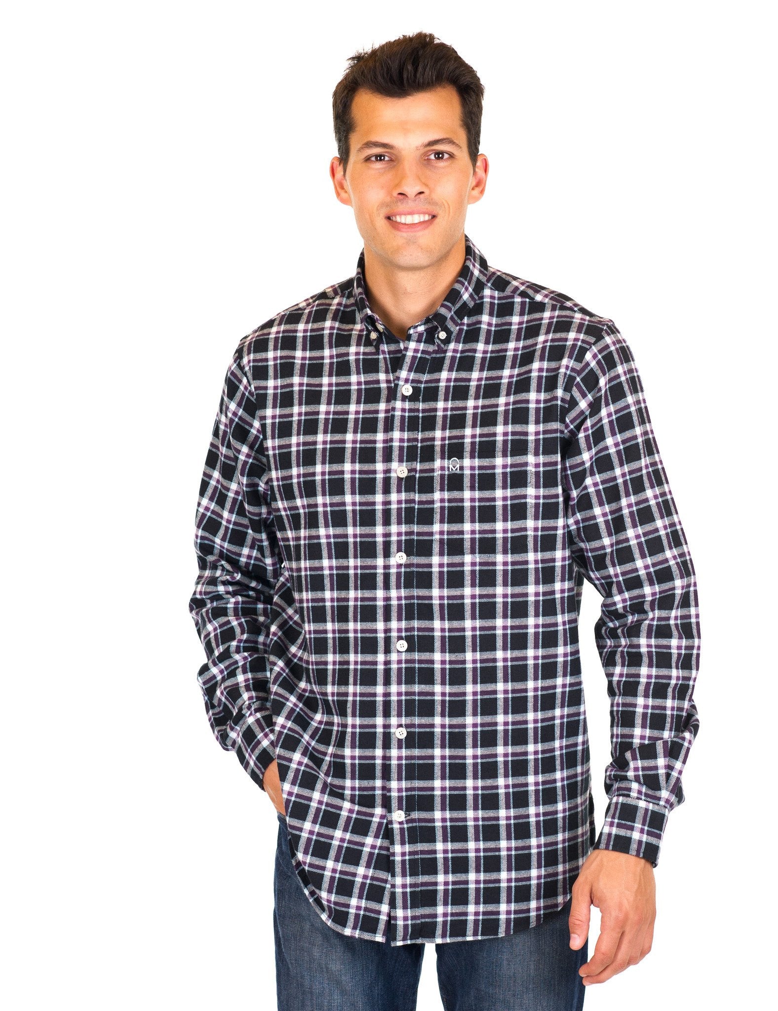 Mens 100% Cotton Flannel Shirt - Regular Fit