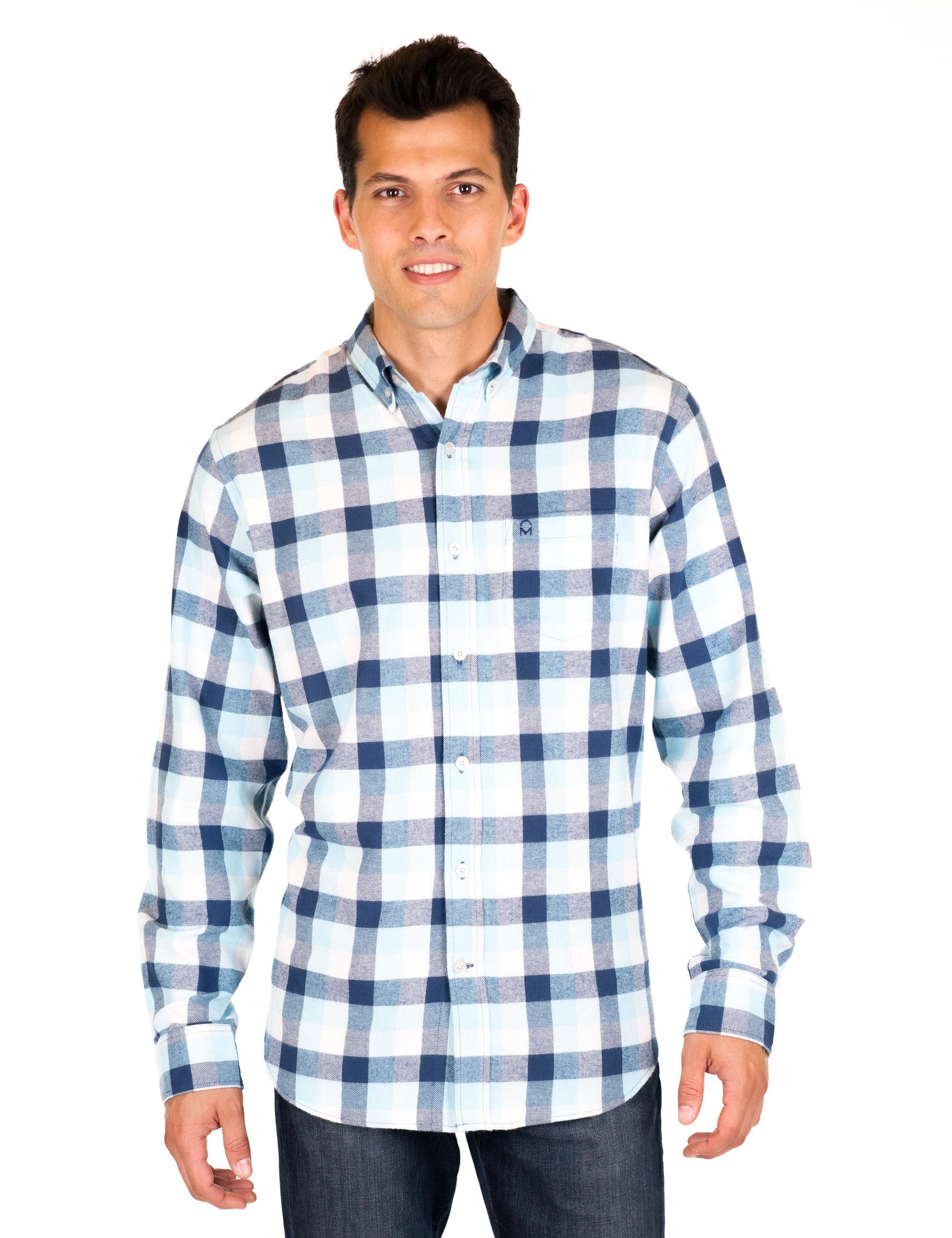 Mens 100% Cotton Flannel Shirt - Regular Fit
