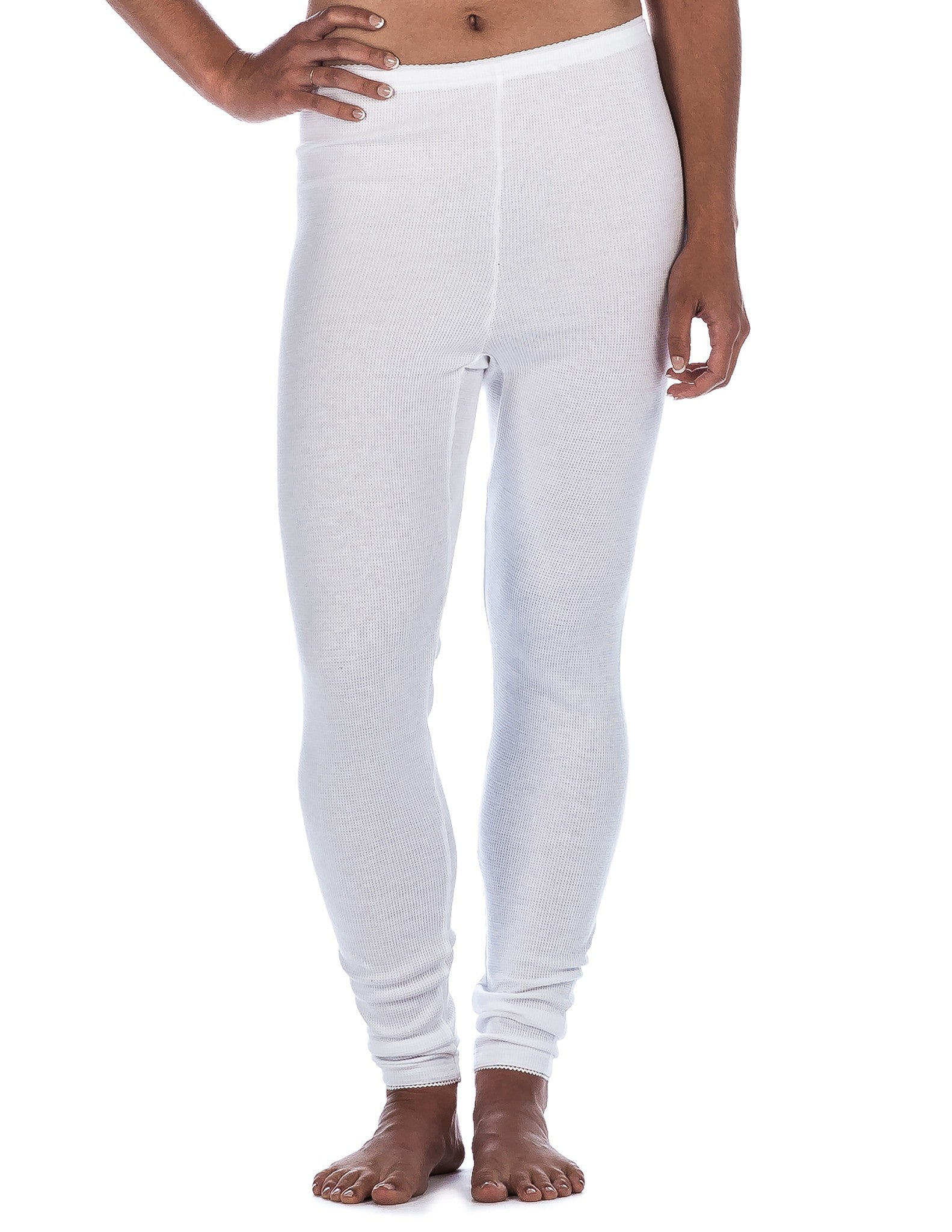 Women's Classic Waffle Knit Thermal Long John Pants