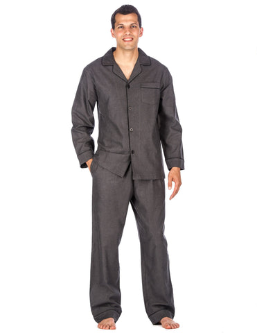 Men's Premium 100% Cotton Flannel Pajama Sleepwear Set (Relaxed Fit)