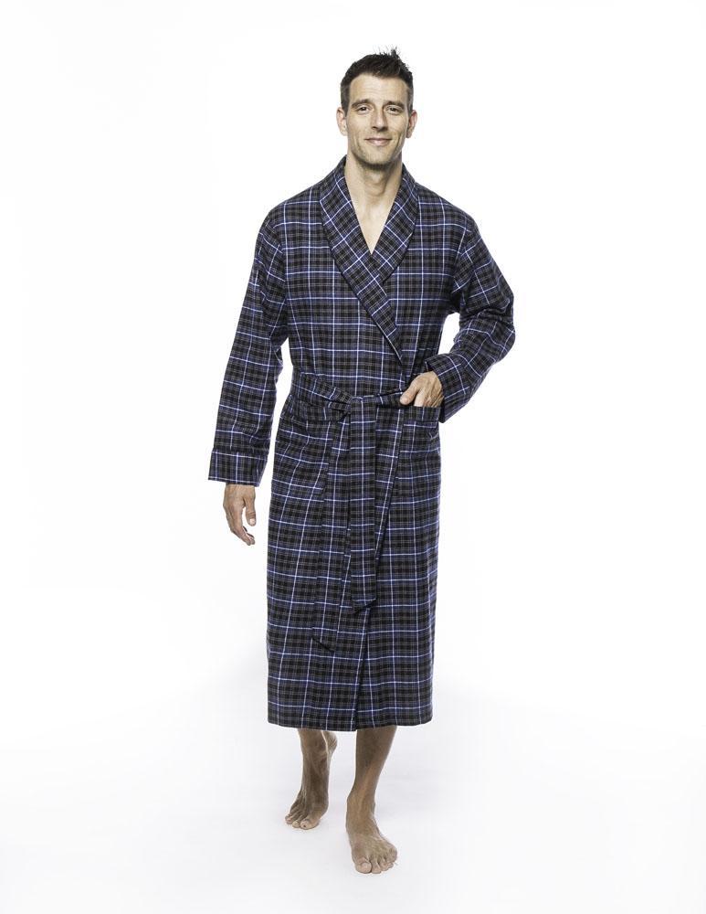 Mens Robe - Premium 100% Cotton Flannel Robe