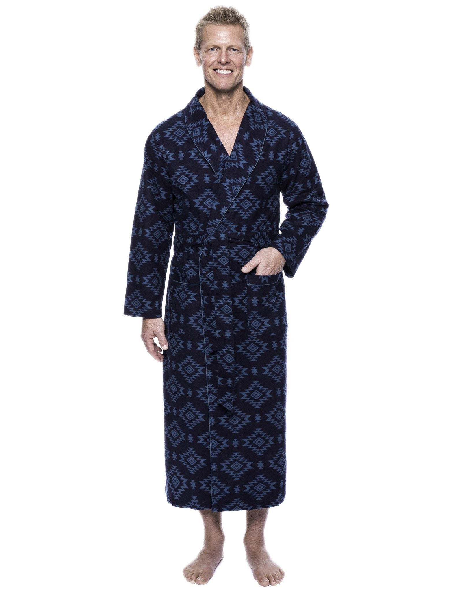 Men's 100% Cotton Thick Flannel Long Robe