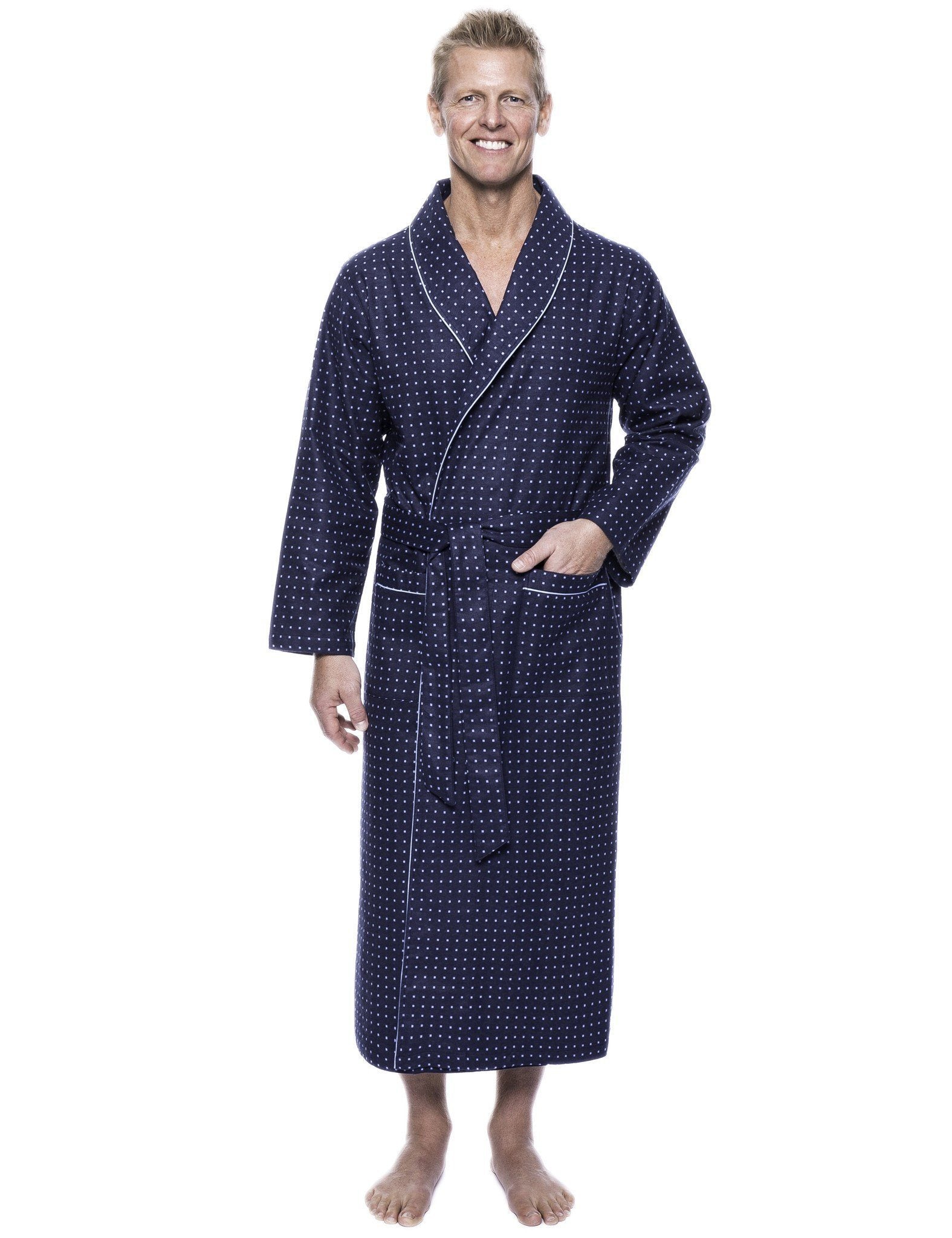 Men's 100% Cotton Thick Flannel Long Robe