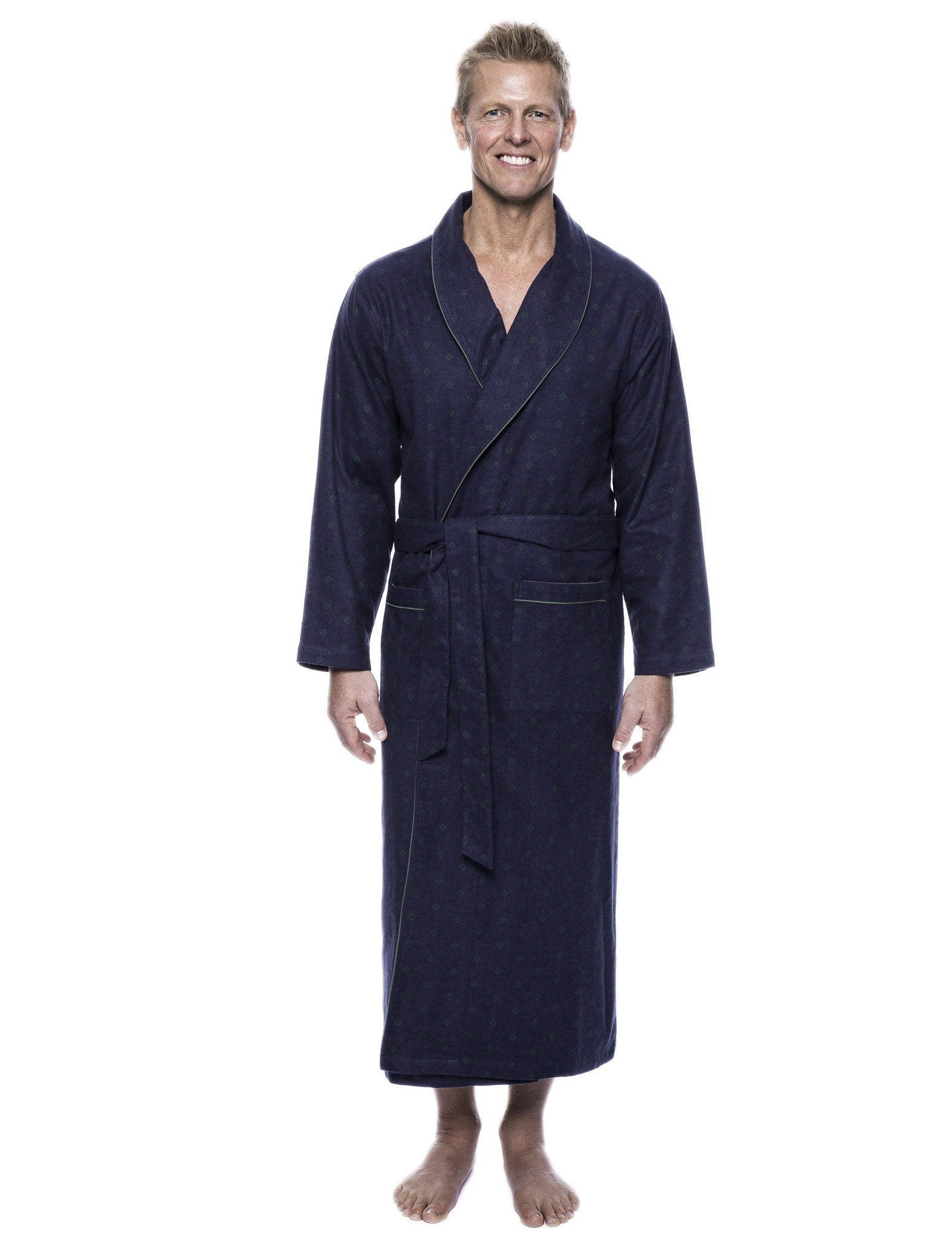 Men's 100% Cotton Thick Flannel Long Robe