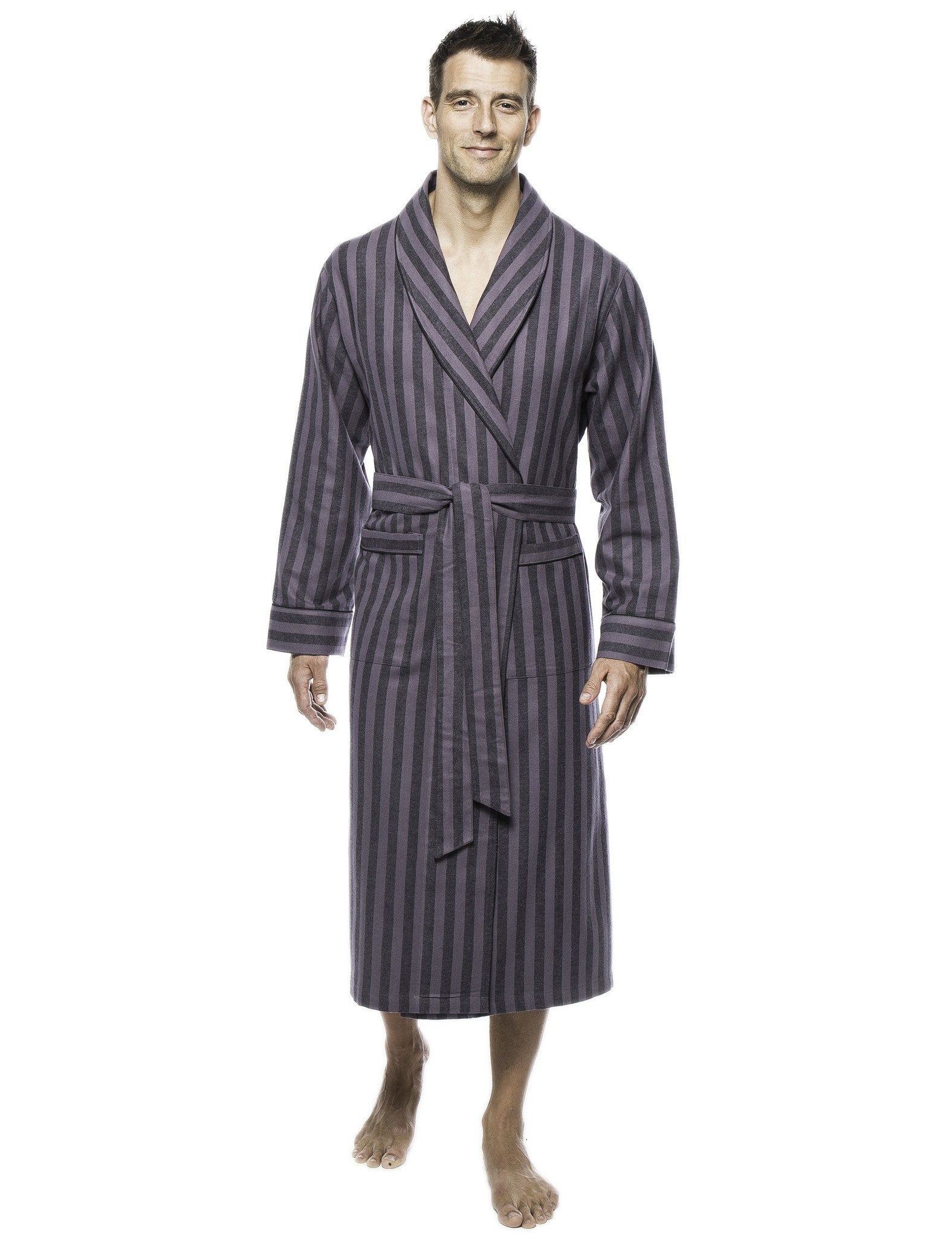 Mens Robe - Premium 100% Cotton Flannel Robe