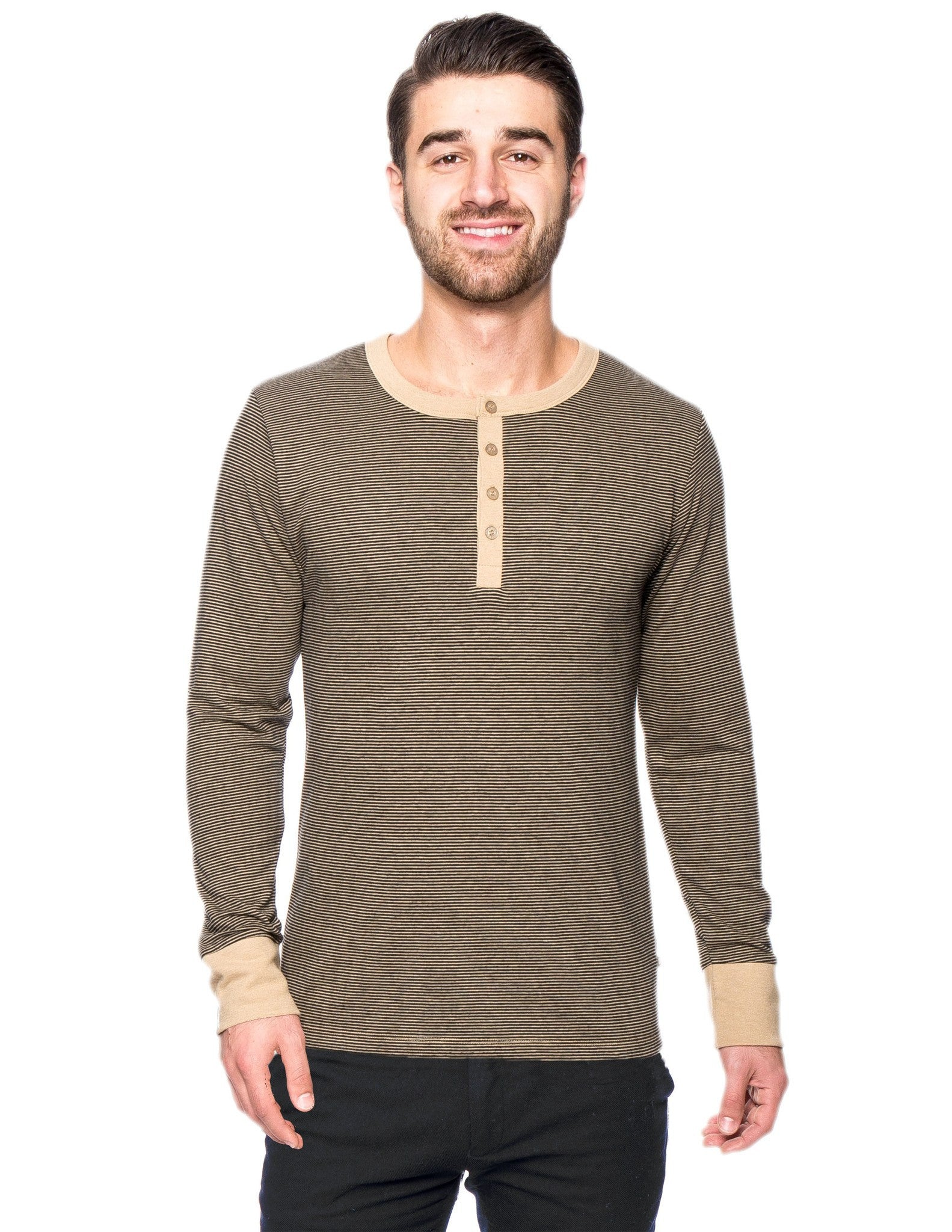 Men's Double Layer Thermal Long Sleeve Henley Top