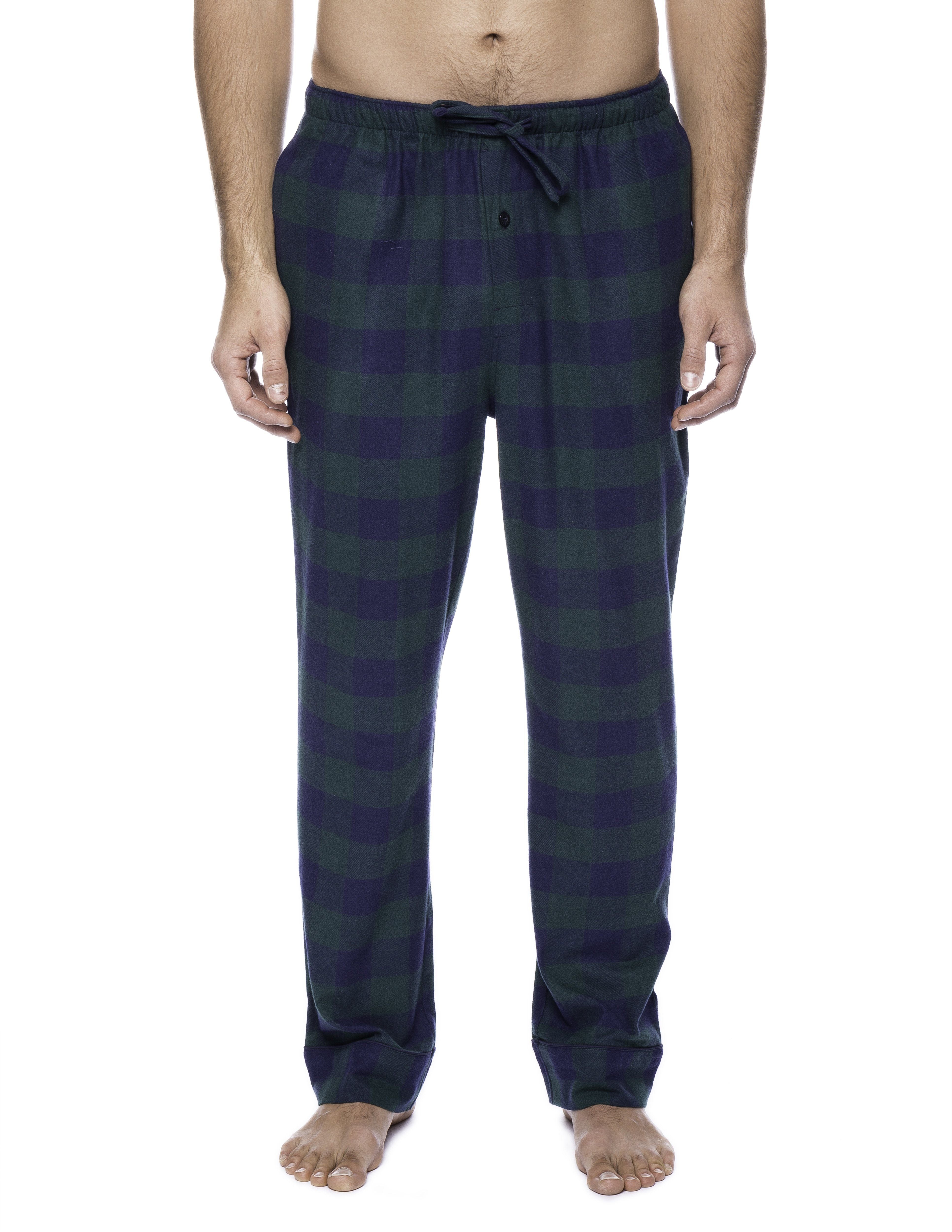 Mens Gingham 100% Cotton Flannel Lounge Pants