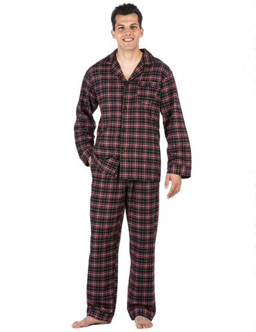 Men's Premium 100% Cotton Flannel Pajama Sleepwear Set (Relaxed Fit)