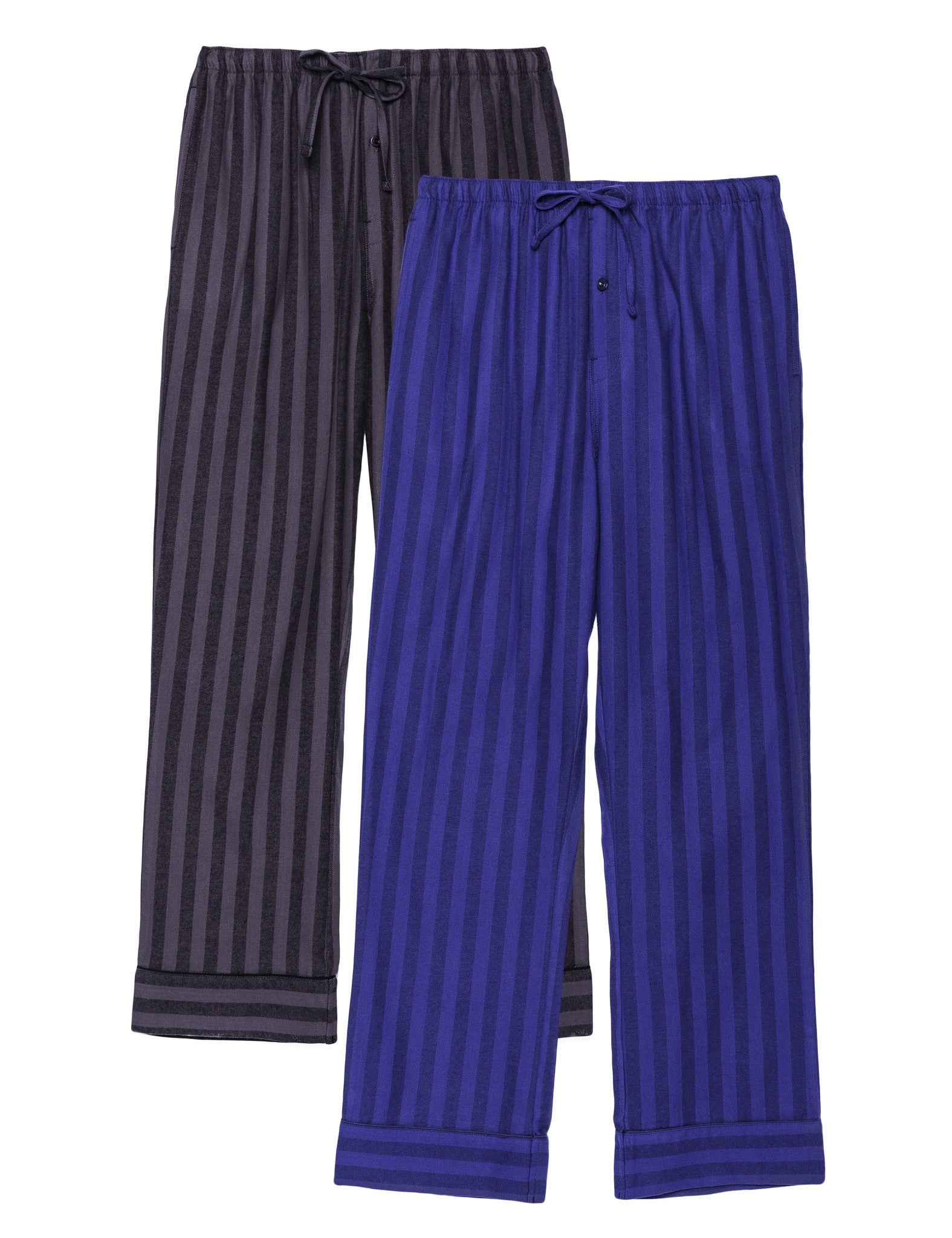 Men's 100% Cotton Flannel Lounge Pants - 2 Pack