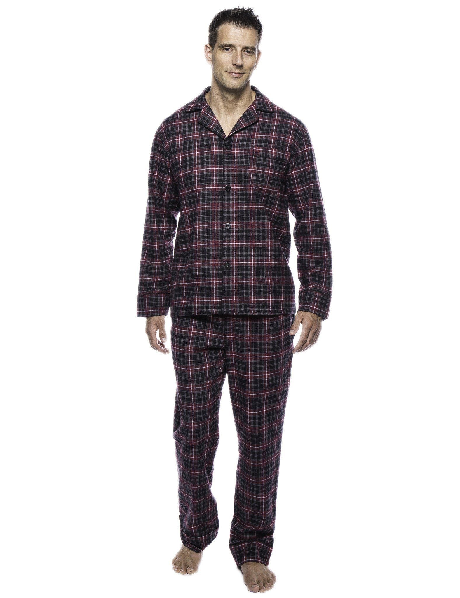 Men's Premium 100% Cotton Flannel Pajama Sleepwear Set