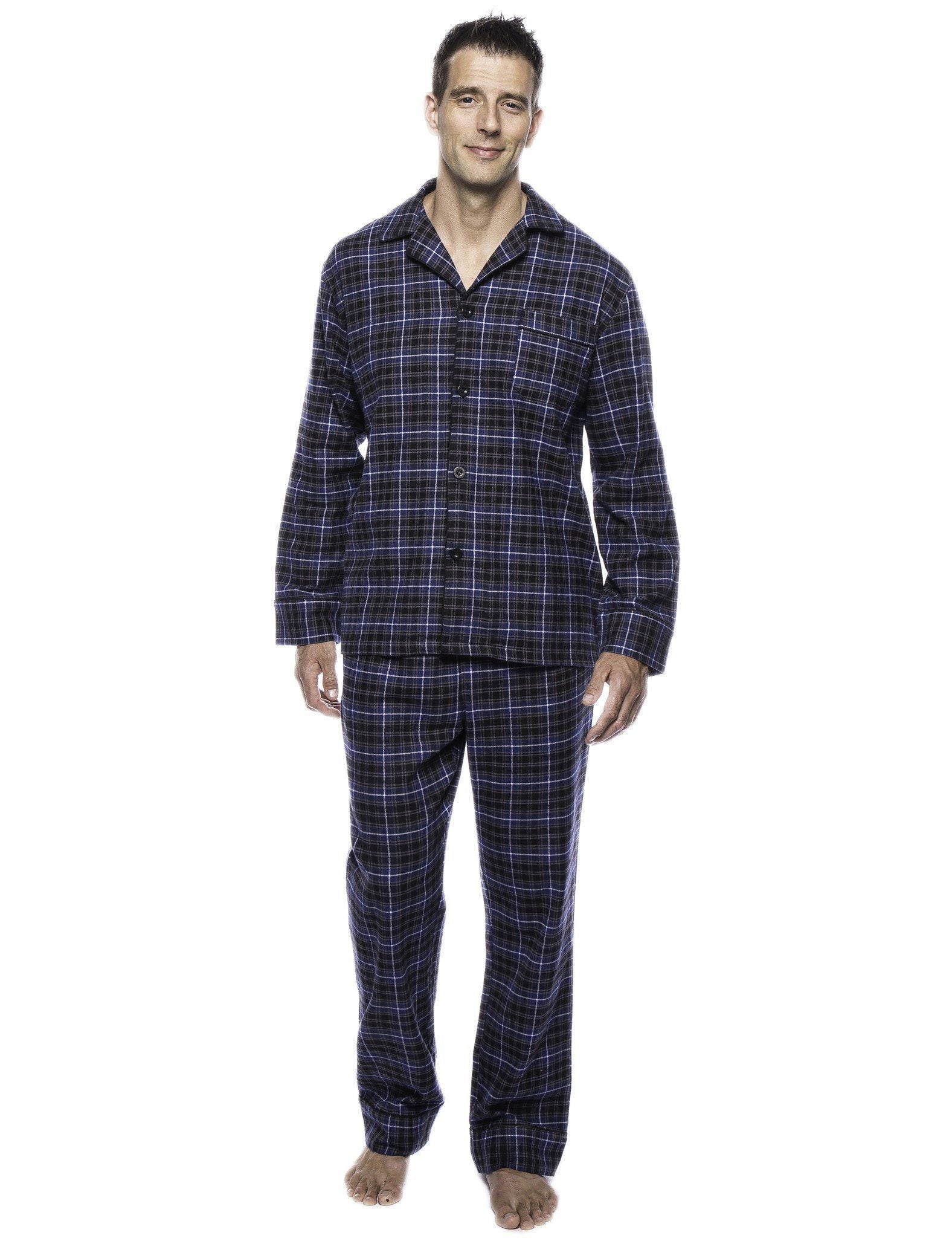 Men's Premium 100% Cotton Flannel Pajama Sleepwear Set