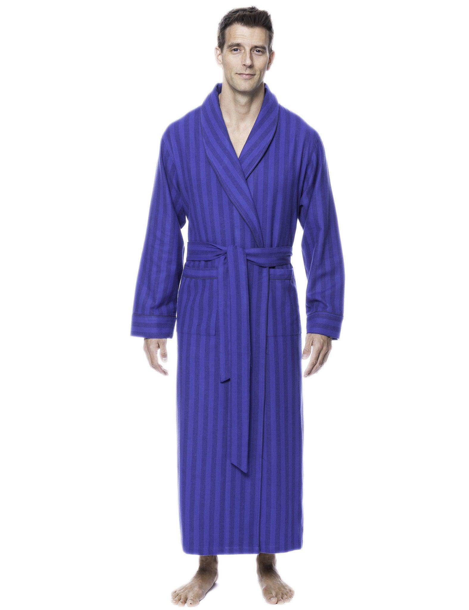 Men's Premium 100% Cotton Flannel Long Robe