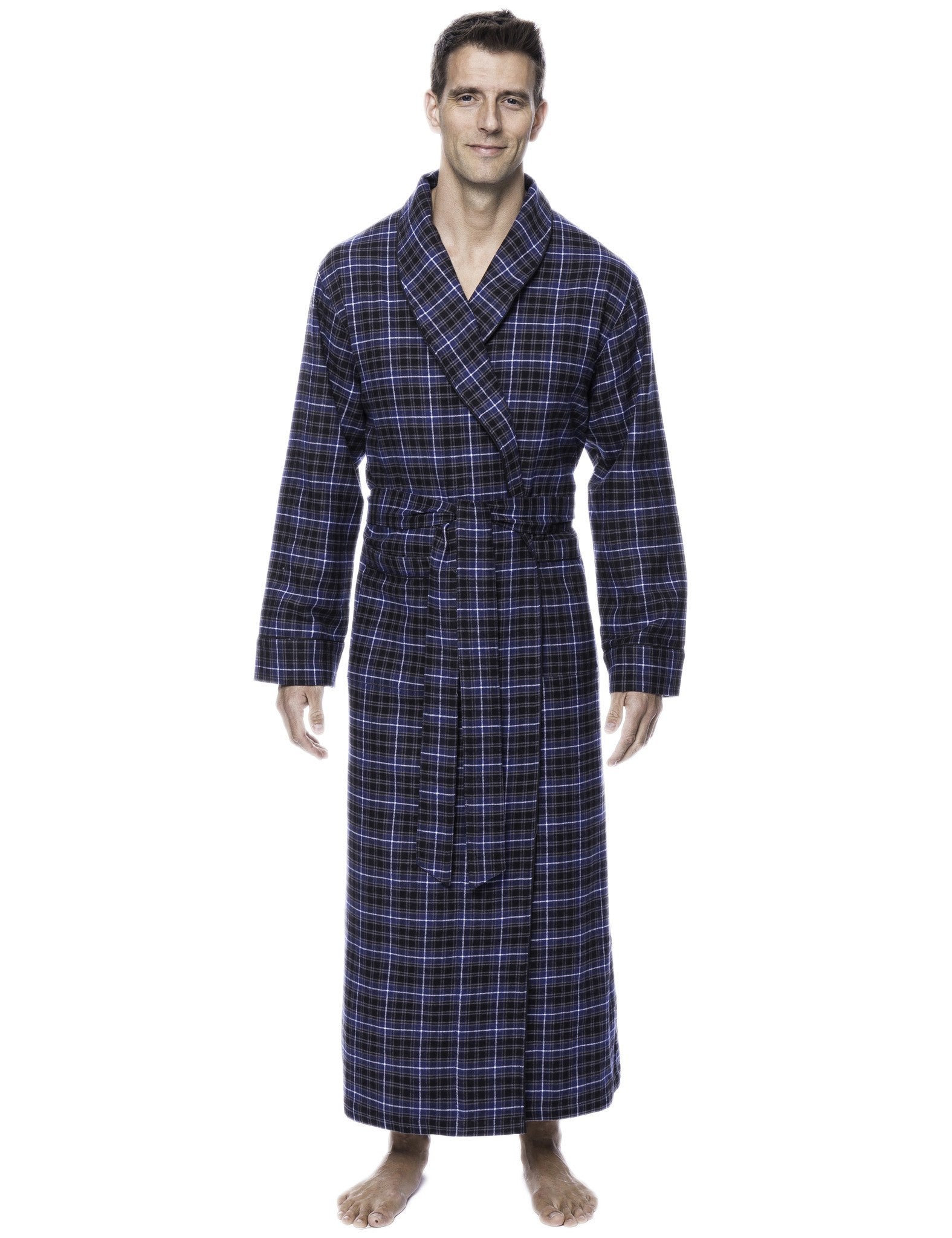 Men's Premium 100% Cotton Flannel Long Robe