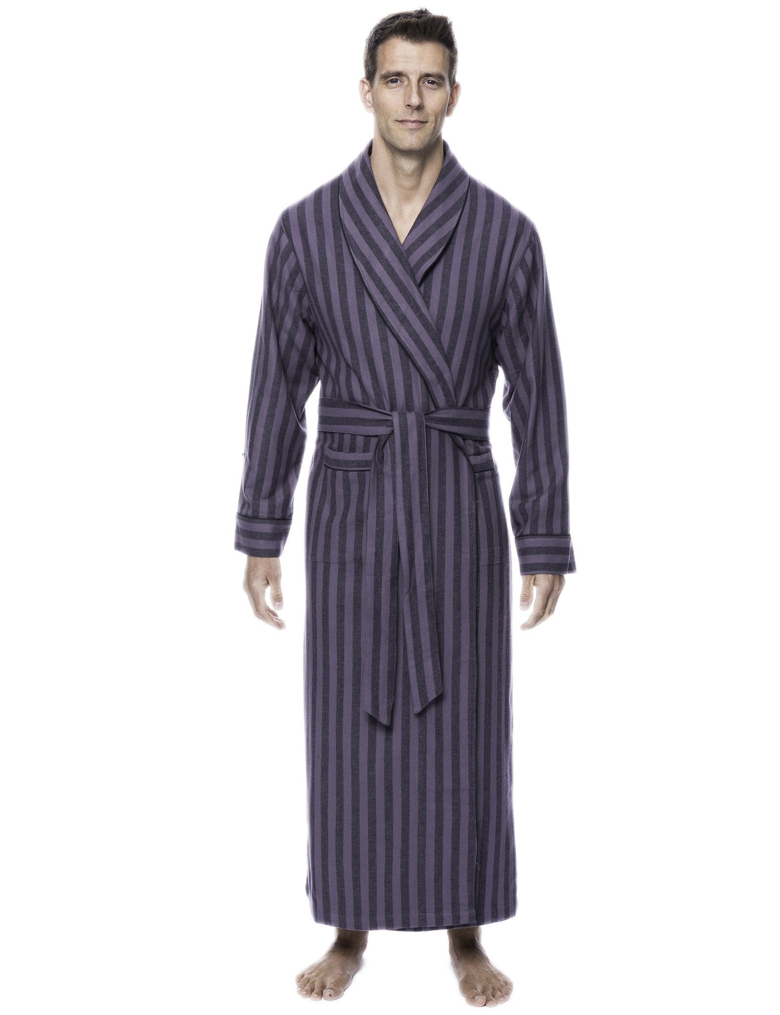 Men's Premium 100% Cotton Flannel Long Robe