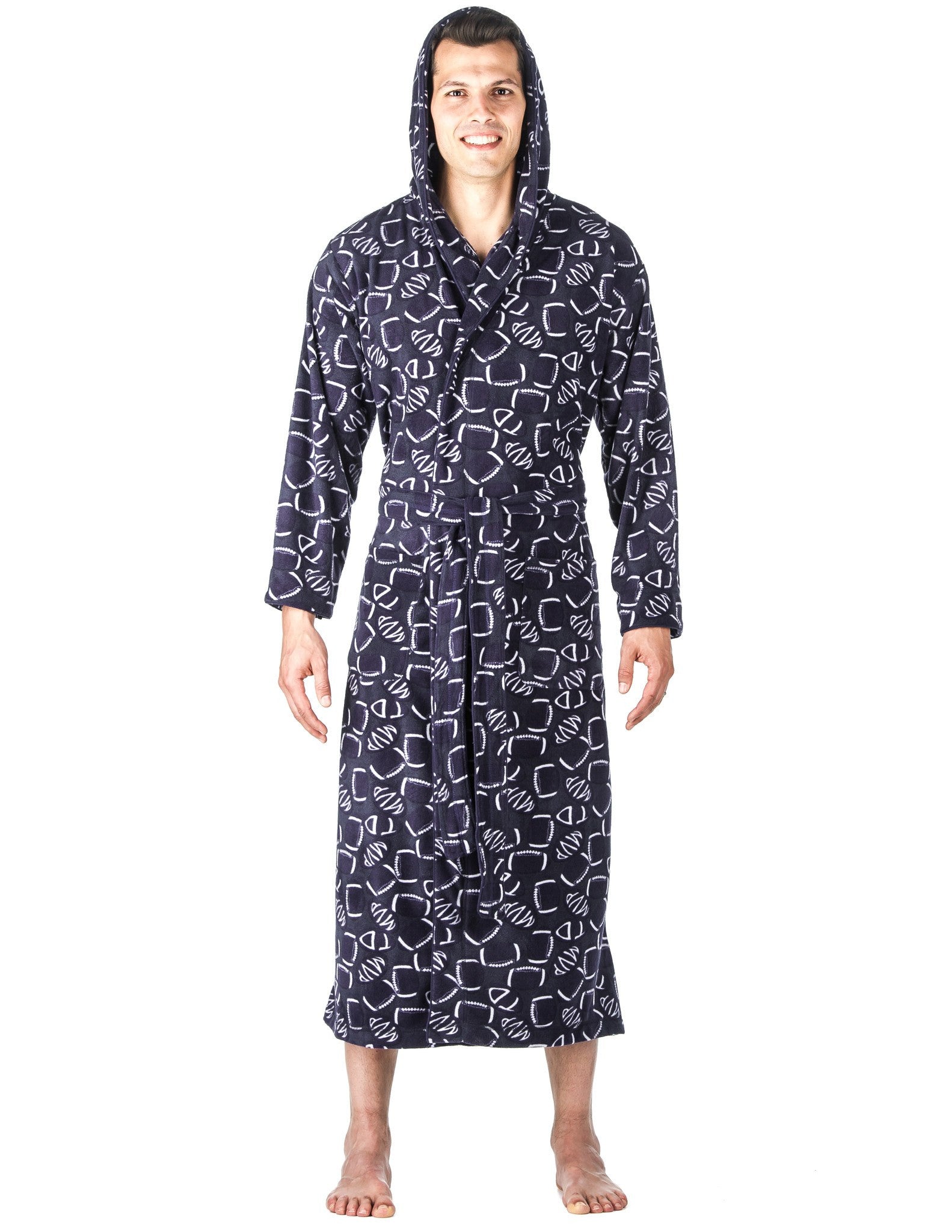 Men's Microfleece Hooded Robe