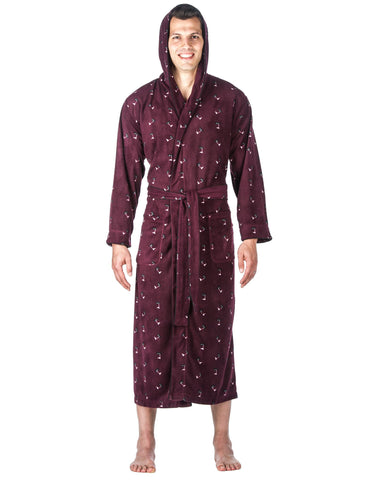 Men's Microfleece Hooded Robe