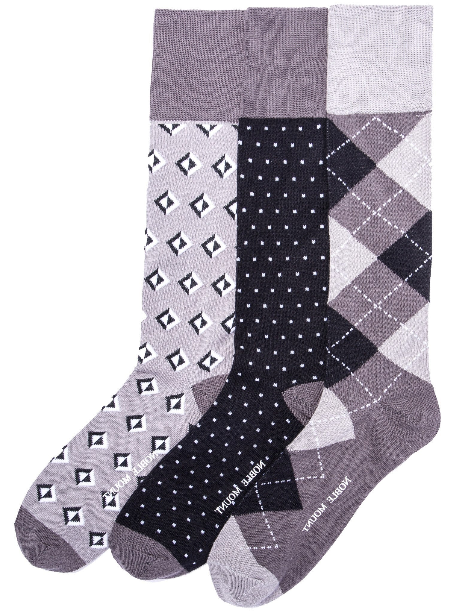 Men's Combed Cotton Dress Socks 3-Pack