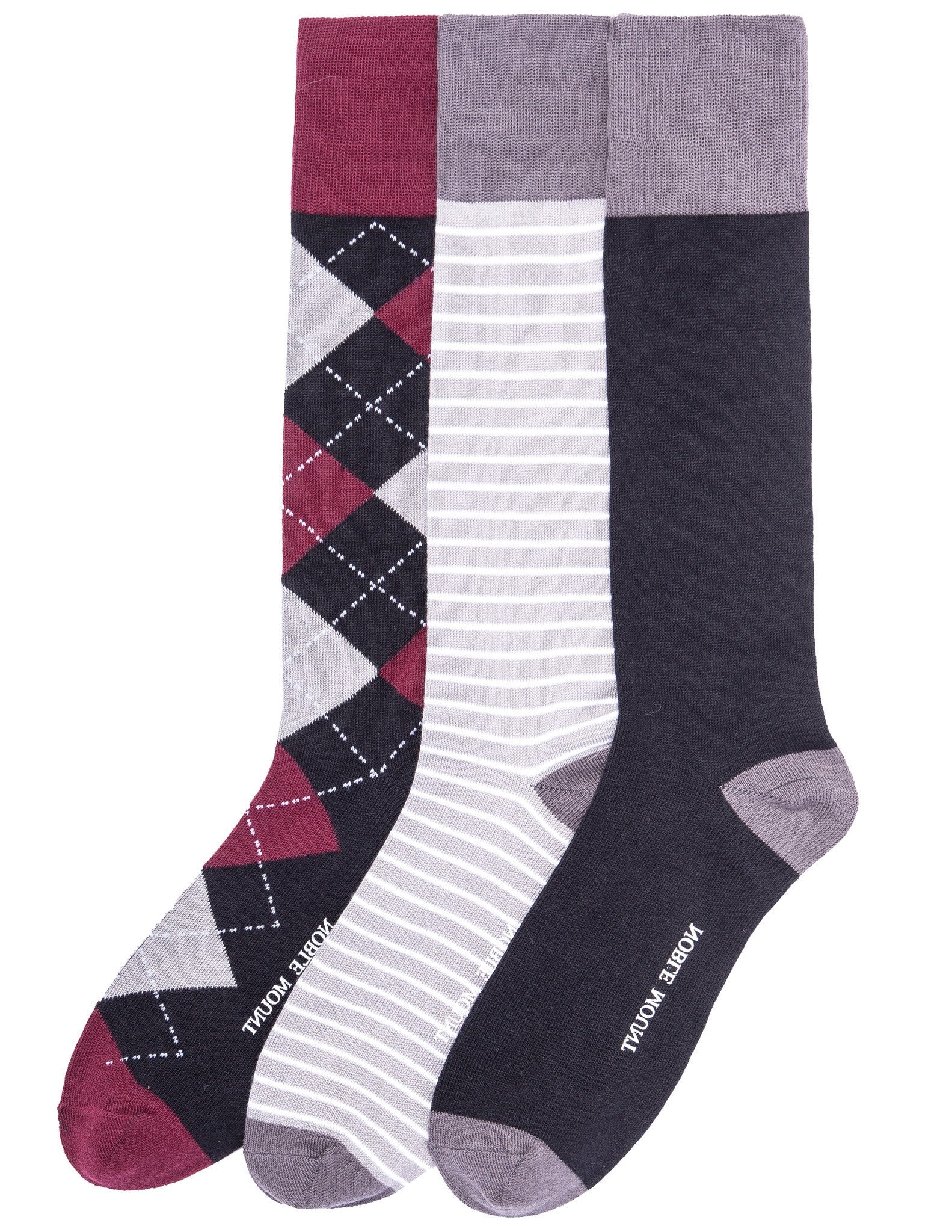 Men's Combed Cotton Dress Socks 3-Pack