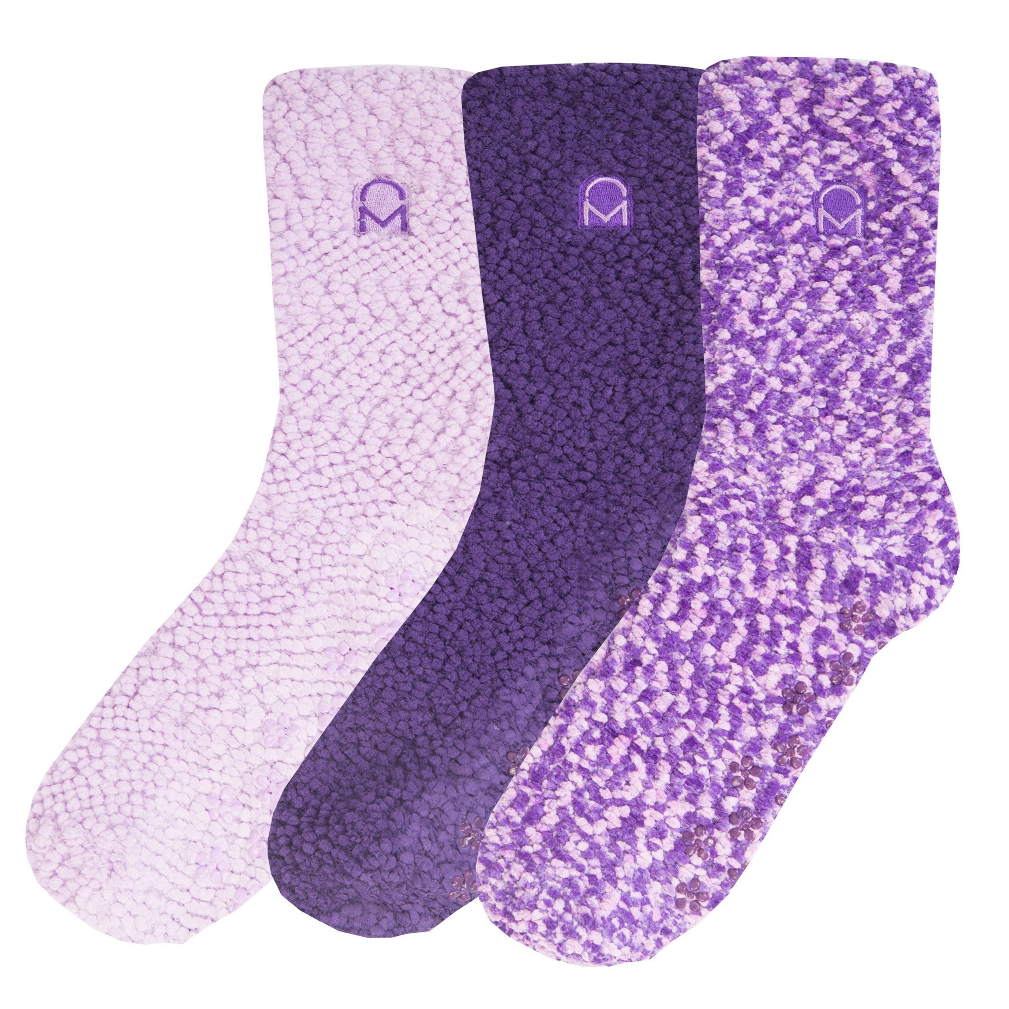 Women's Warm and Cozy Popcorn Yarn Crew Socks - 3 Pack