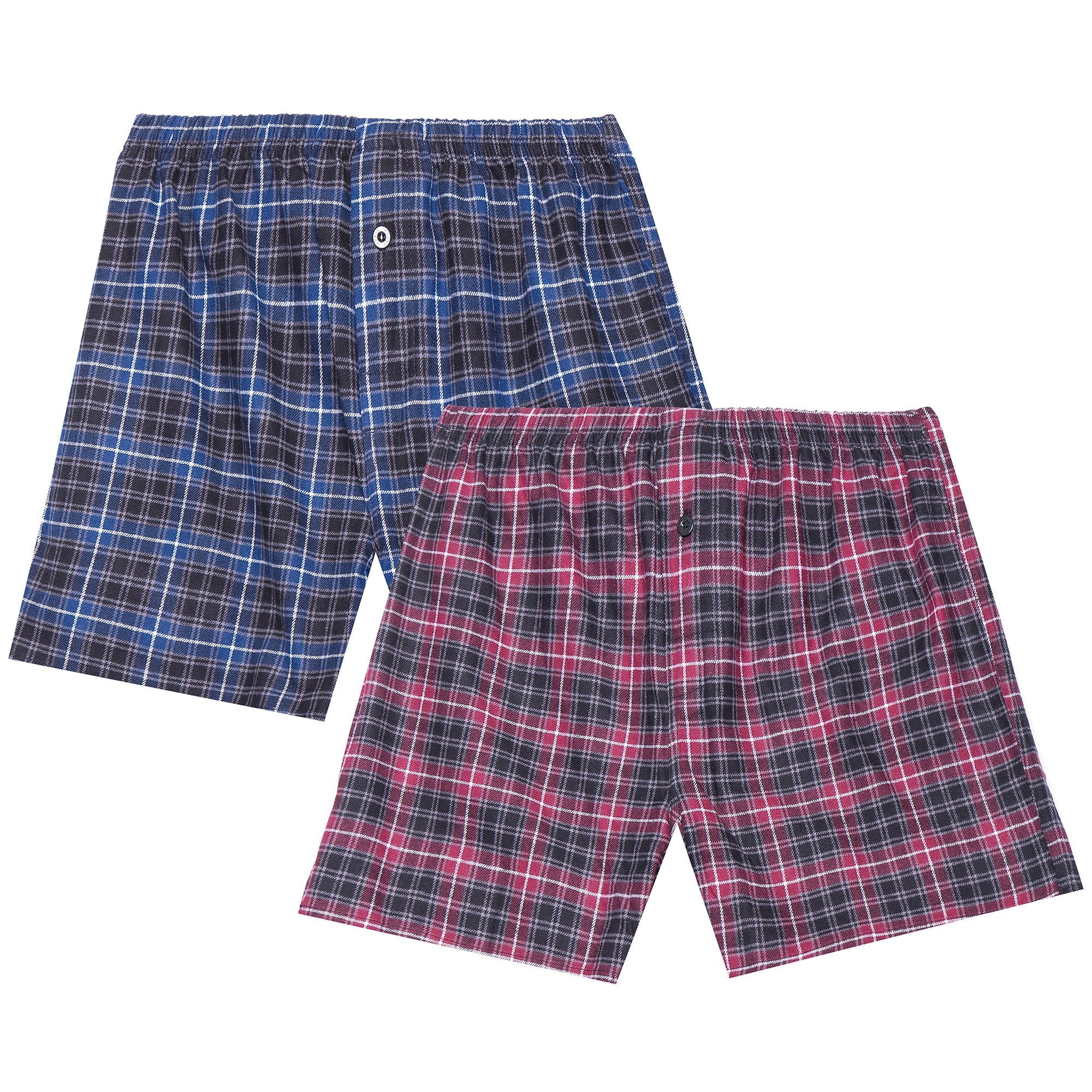 Men's 100% Cotton Flannel Boxers - 2 Pack