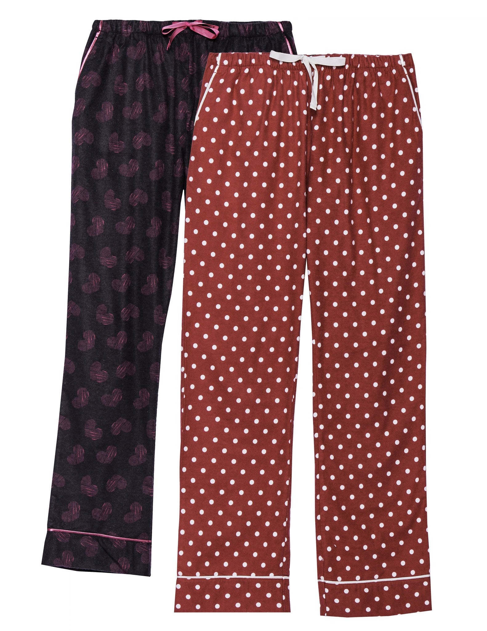 Women's 2 Pack Cotton Flannel Lounge Pants with Free Socks