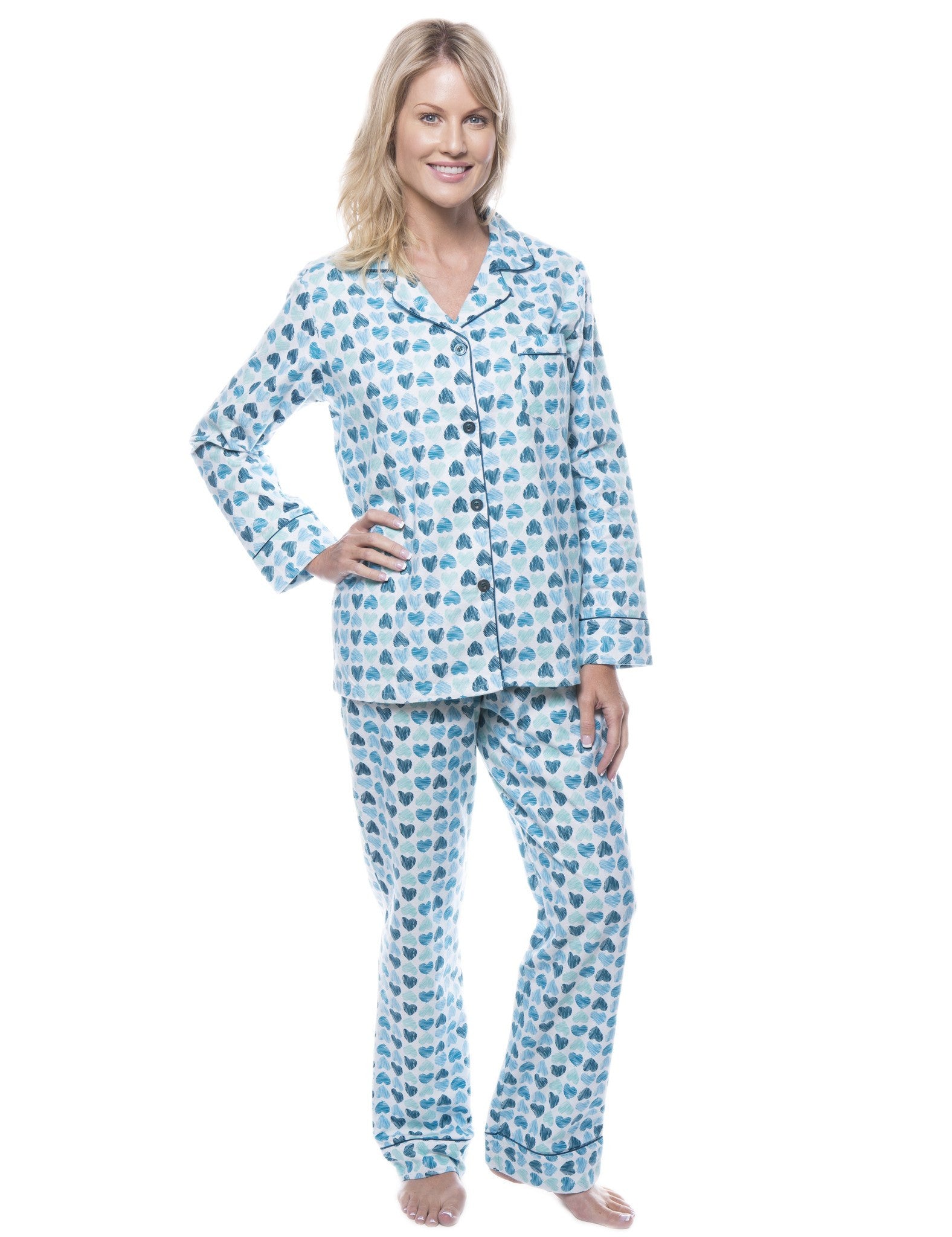 Women's 100% Cotton Flannel Pajama Sleepwear Set