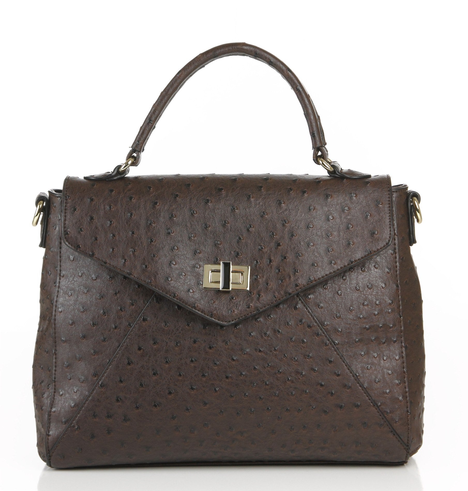 Ostrich Finish Envelope Satchel Bag