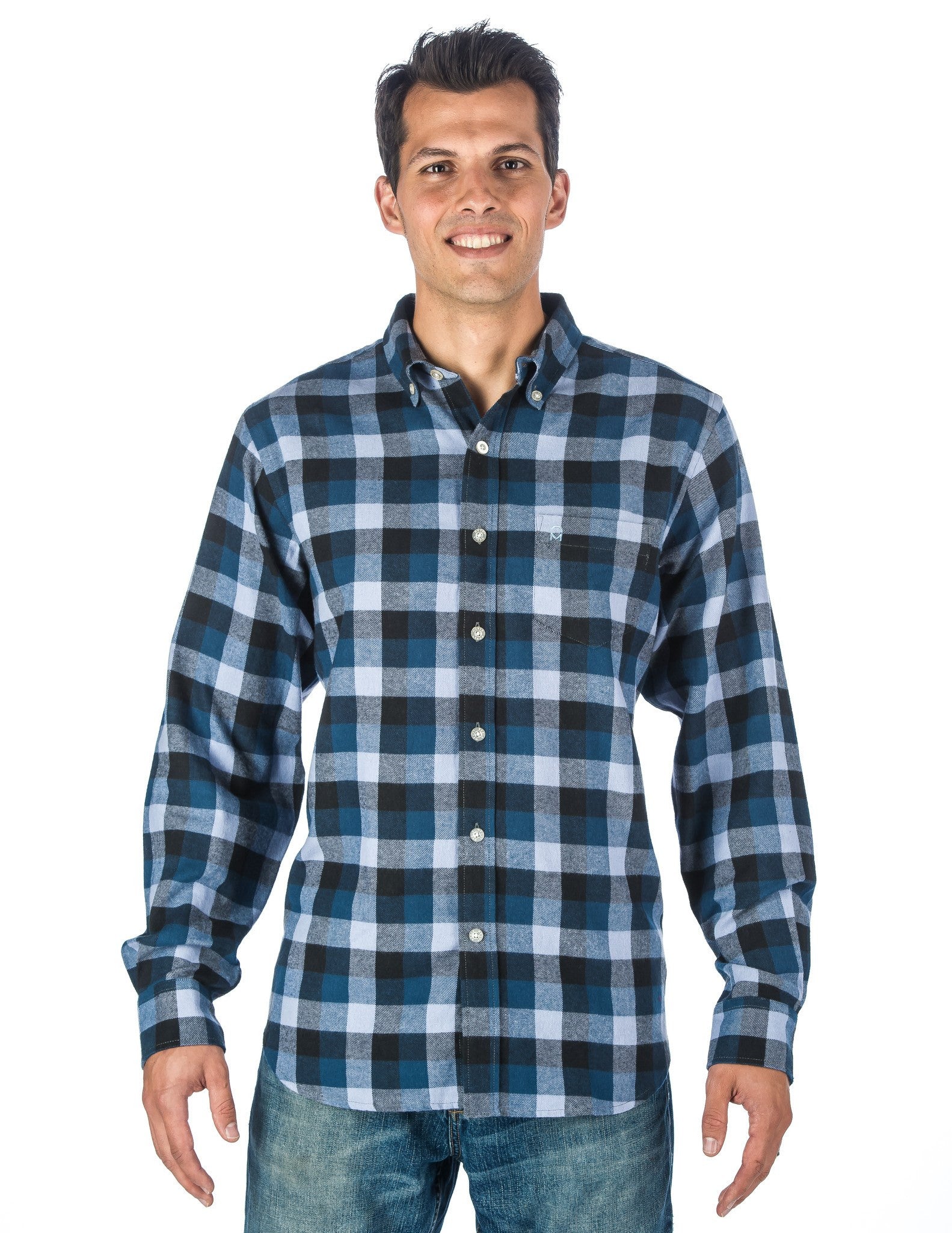 Mens 100% Cotton Flannel Shirt - Regular Fit
