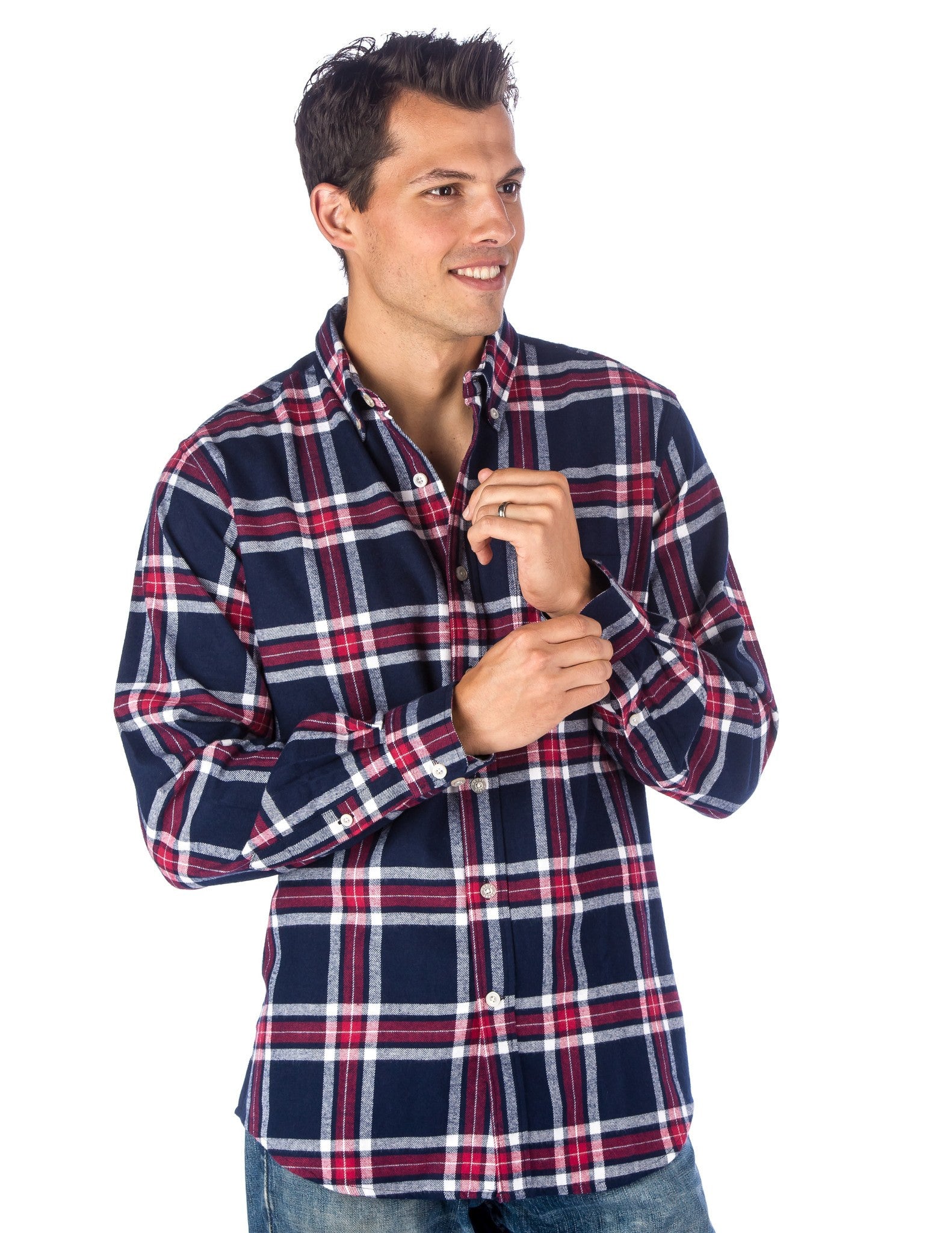 Mens 100% Cotton Flannel Shirt - Regular Fit
