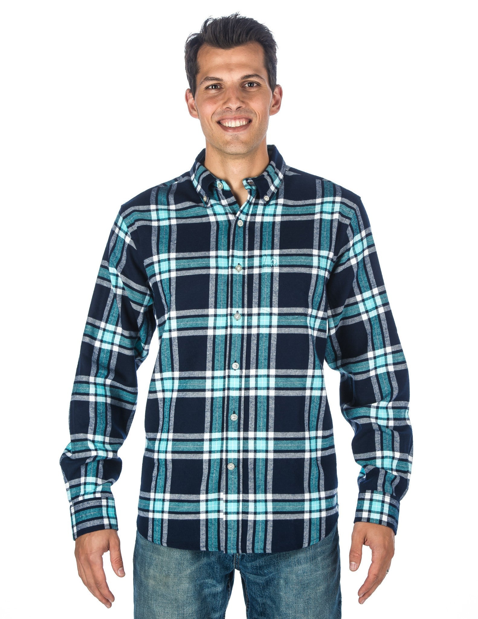 Mens 100% Cotton Flannel Shirt - Regular Fit