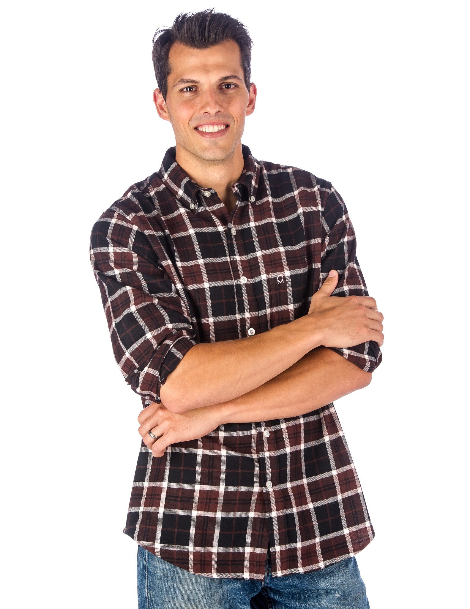 Mens 100% Cotton Flannel Shirt - Regular Fit