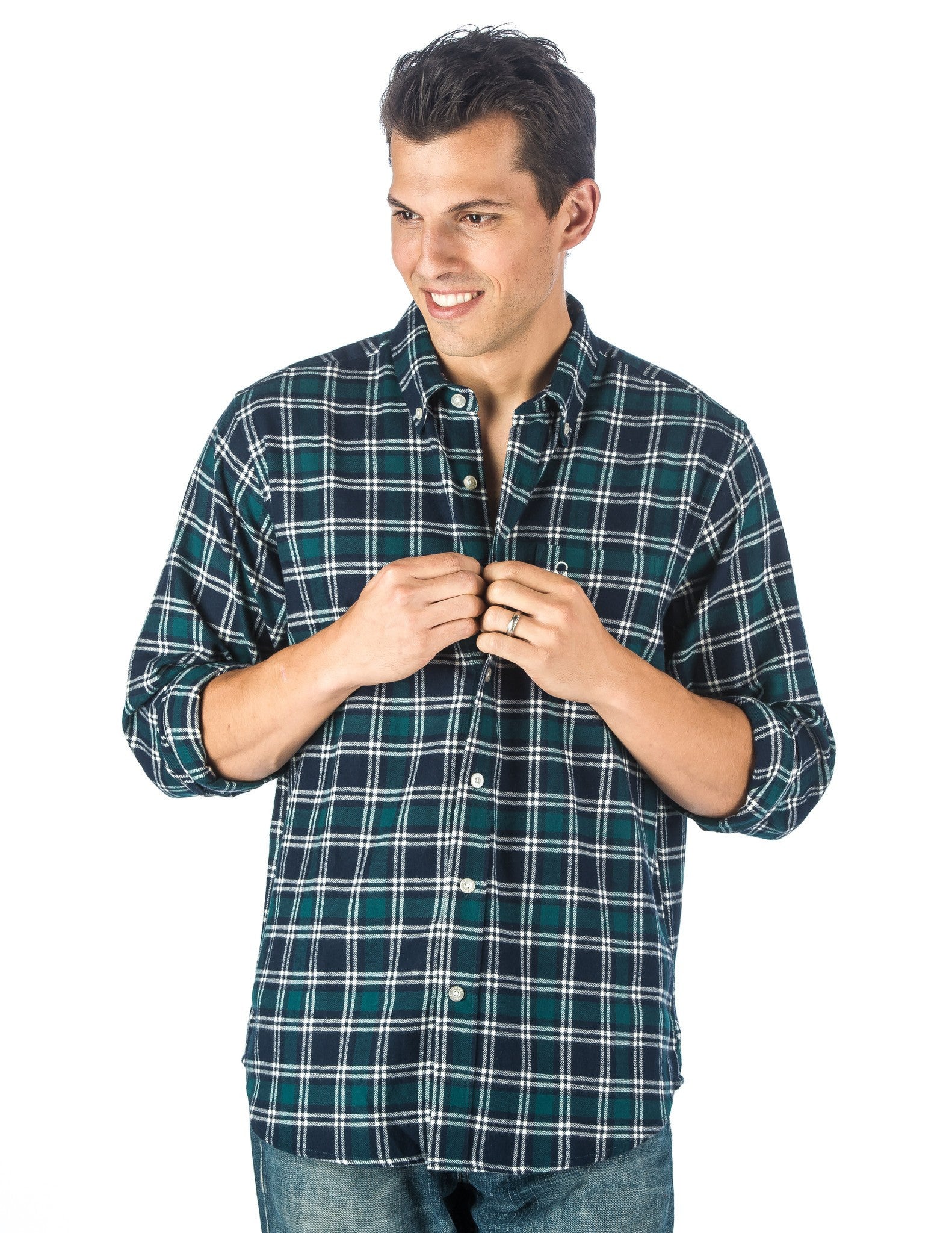 Mens 100% Cotton Flannel Shirt - Regular Fit