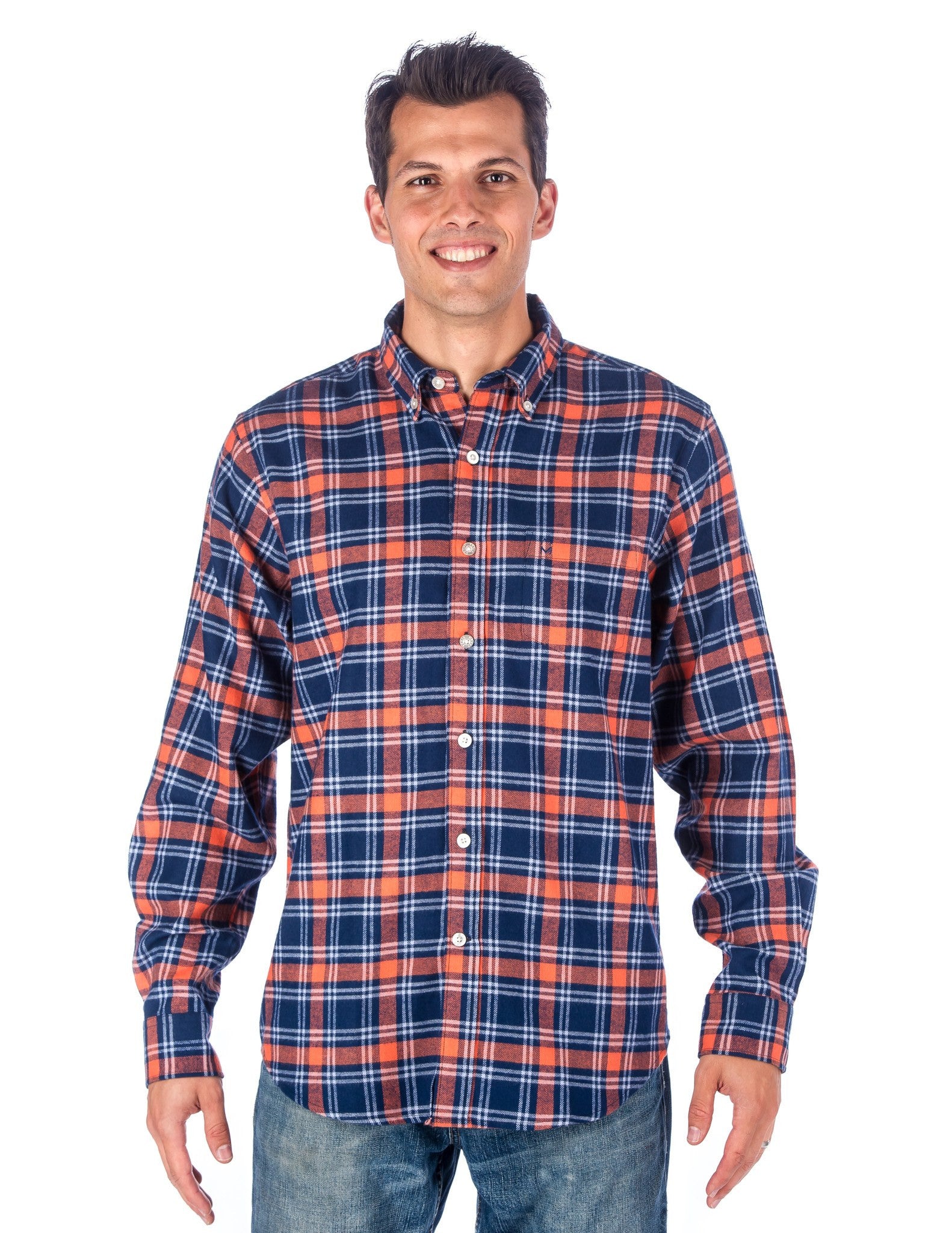 Mens 100% Cotton Flannel Shirt - Regular Fit