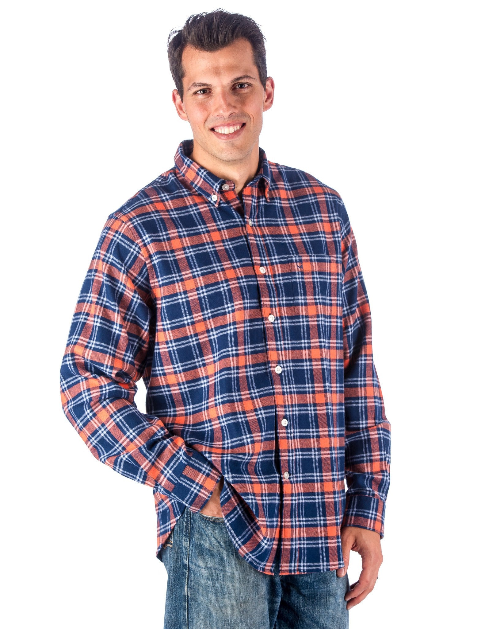 Navy-Rust Plaid