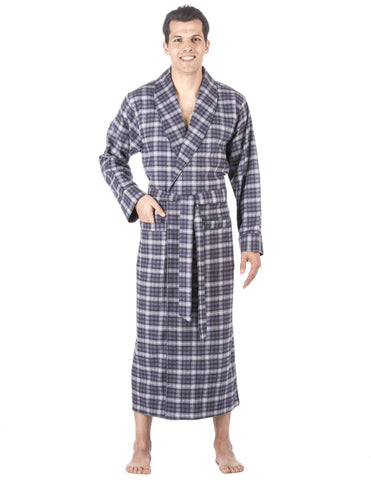 Men's Premium 100% Cotton Flannel Long Robe