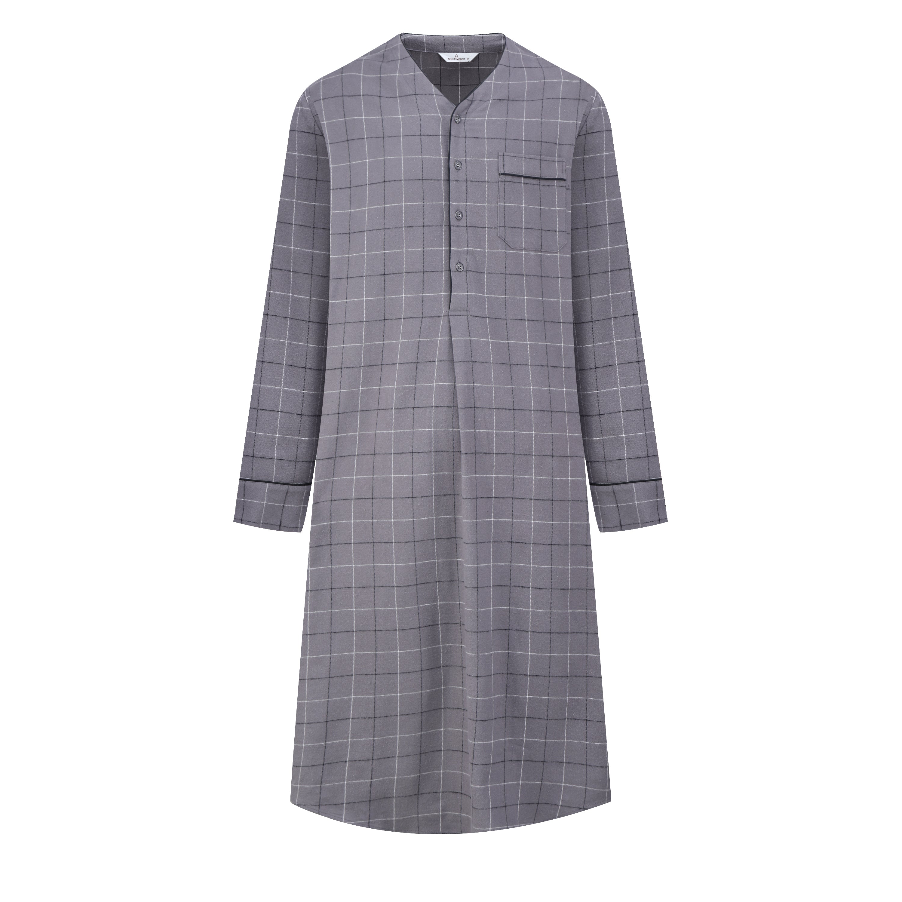 Mens Nightshirt - 100% Cotton Flannel Mens Nightshirts for Sleeping