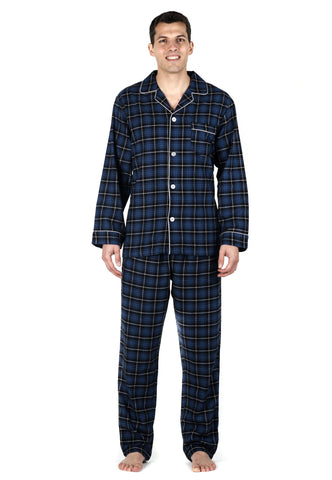 Men's Premium 100% Cotton Flannel Pajama Sleepwear Set (Relaxed Fit)