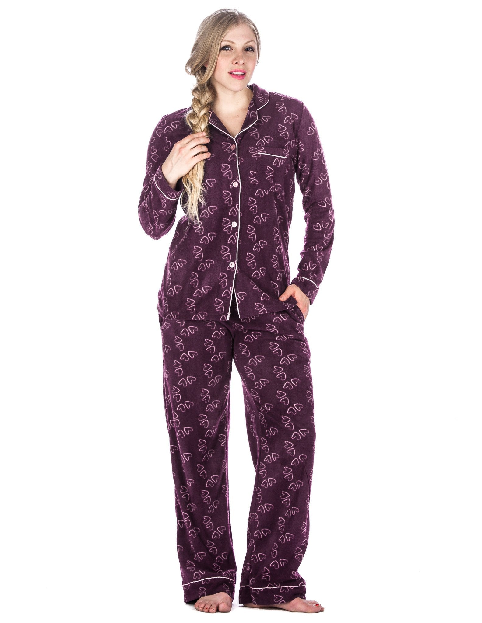 Box Packaged Women's Microfleece Pajama Sleepwear Set